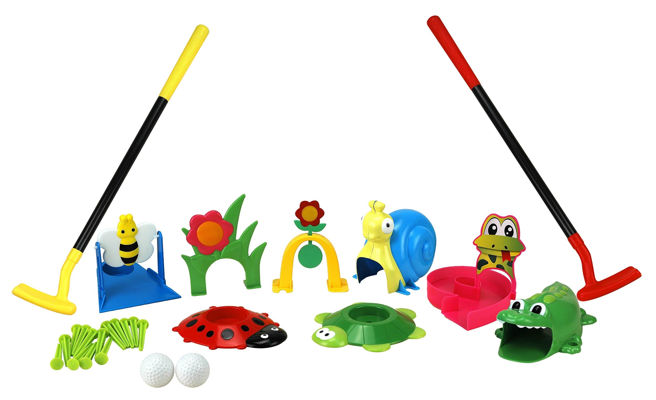 Children Golf Set, w/Golf Clubs, Practice Holes, Floral/Animal Obstacles, Golf Balls