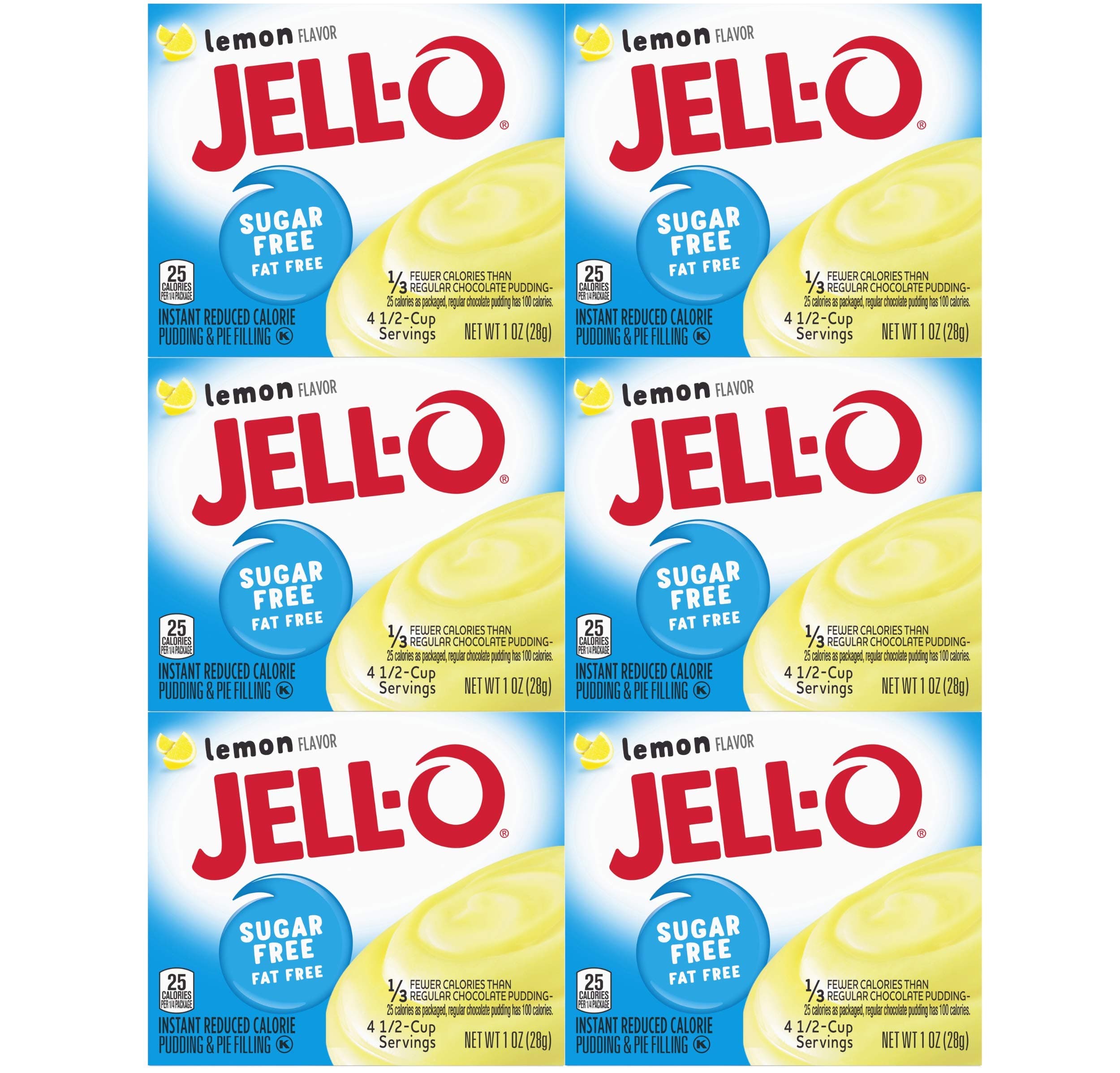 Sugar-Free Instant Pudding and Pie Filling, Lemon, 1-Ounce Boxes (Pack of 6) by JELL-O