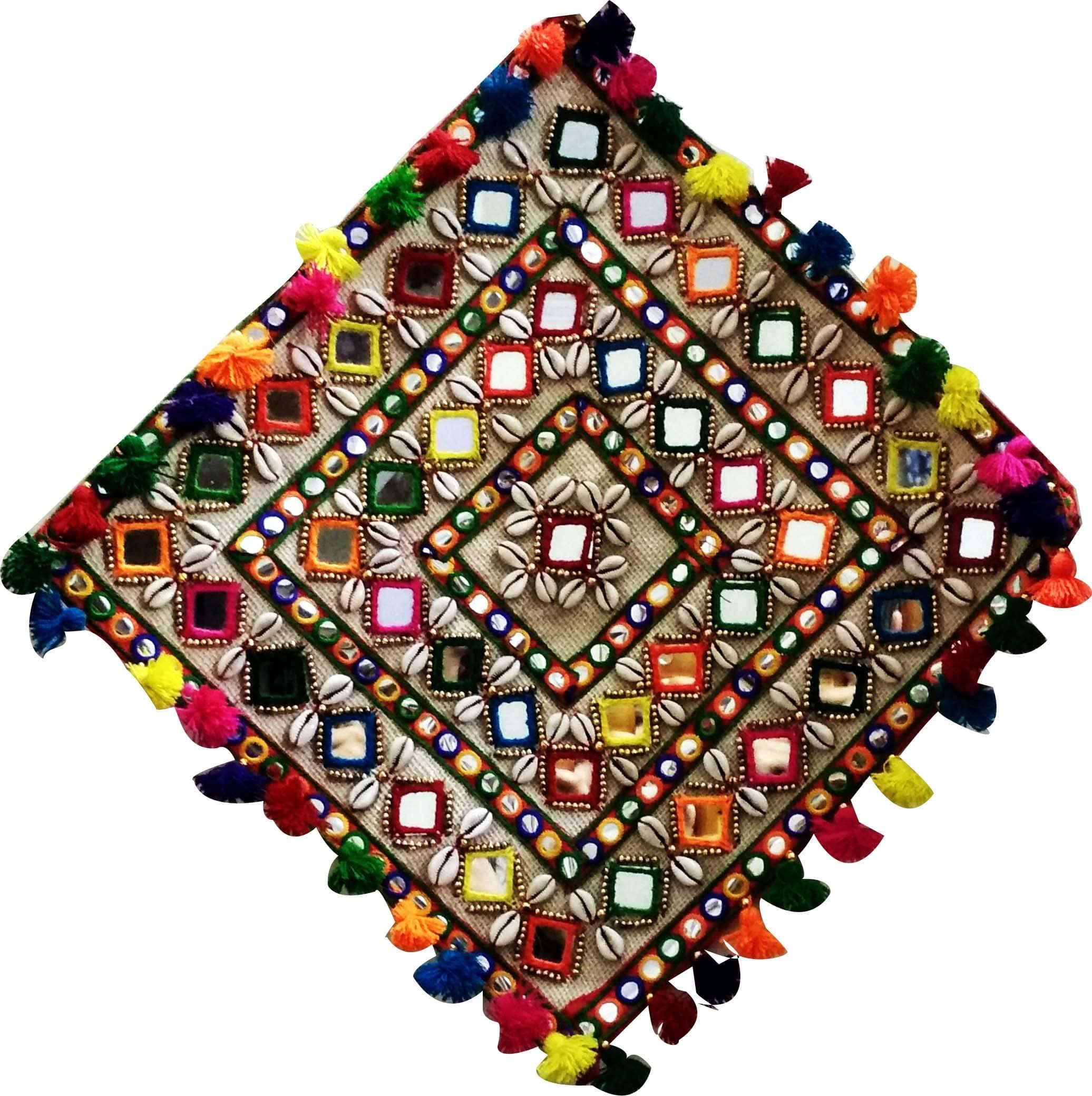 Paartha Saarthi Gujarati Ethnic Handcrafted Decorative Beaded Embroidery Wall Hanging (Multicolour)