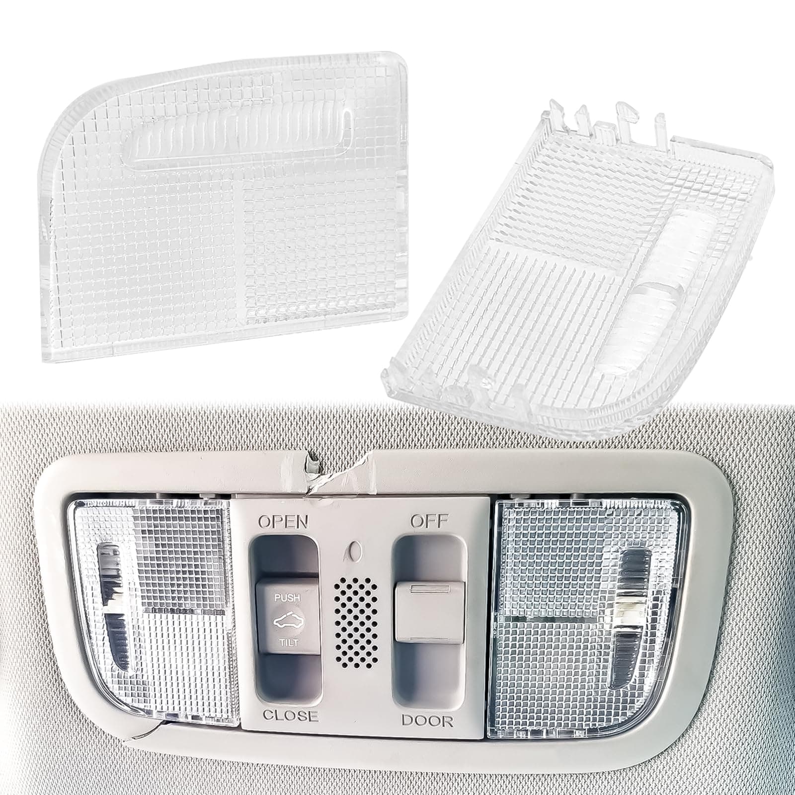 1Pair Interior Reading Light Lens Cover Car Roof Map Light Dome Light Cover Adjustable Compatible with Honda Accord Hybrid Civic Element Odyssey Pilot Ridgeline OEM 34401-SDA-A21 34402-SDA-A21