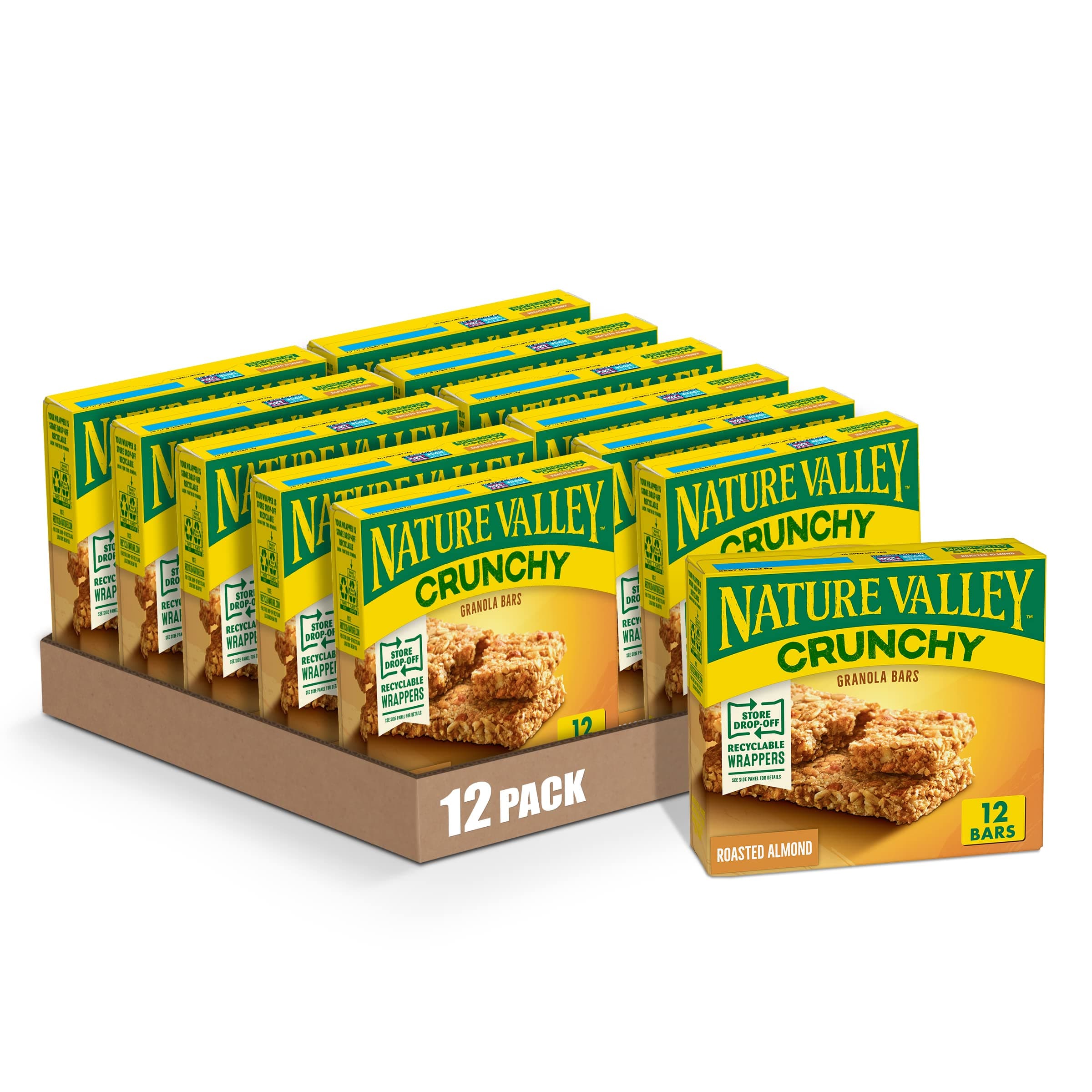 Crunchy Granola Bars, Roasted Almond, 1.49 oz, 6 ct, 12 bars (Pack of 12)