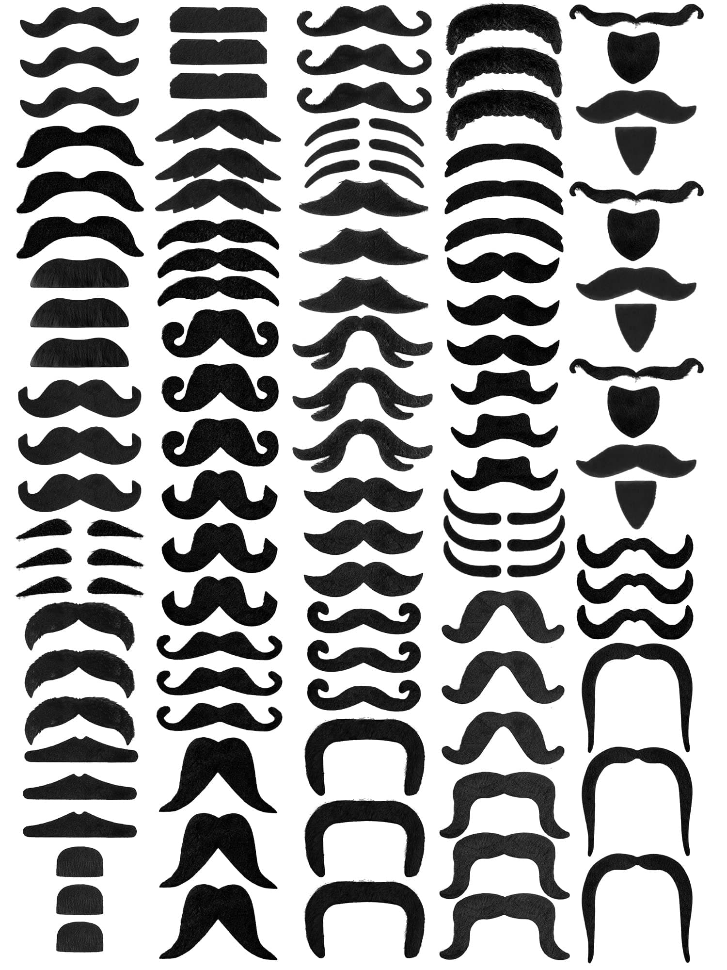 175 Pcs Fake Mustaches Bulk for Kids Stick on Mustache Kids Beard Self Adhesive Sticker School Classroom Costume Beard Novelty