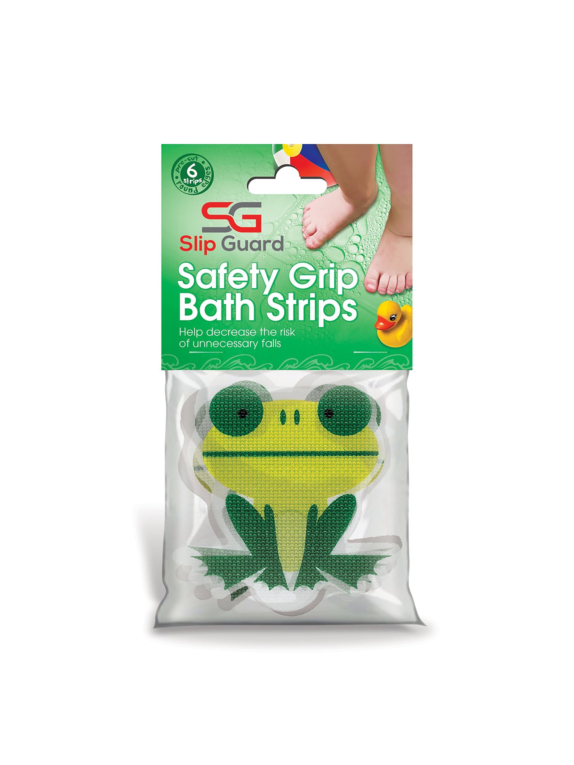 Non Slip Bathtub Stickers for Baby Bath Tub - Soft & Safe Vinyl Sticker, 6 pack, Frog