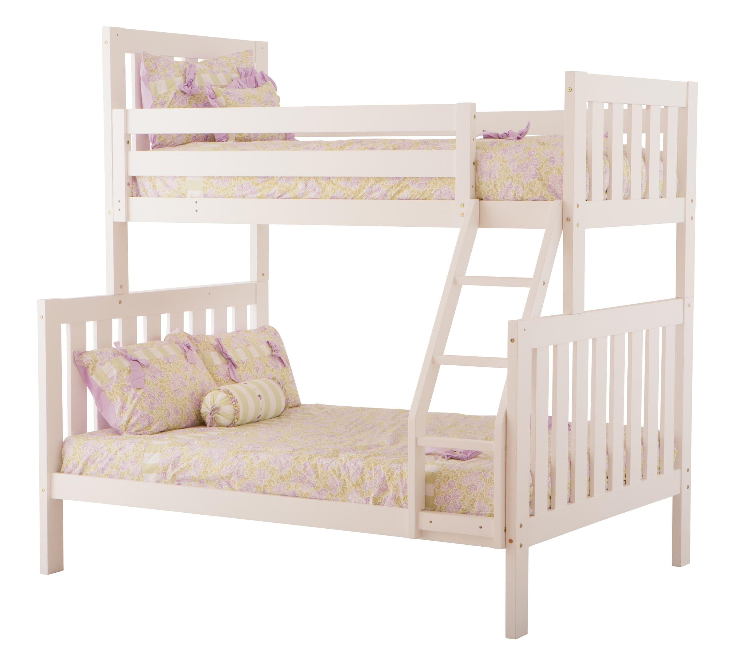 Canwood Alpine II Twin Over Full Bunk Bed with Ladder/Guard Rail, White