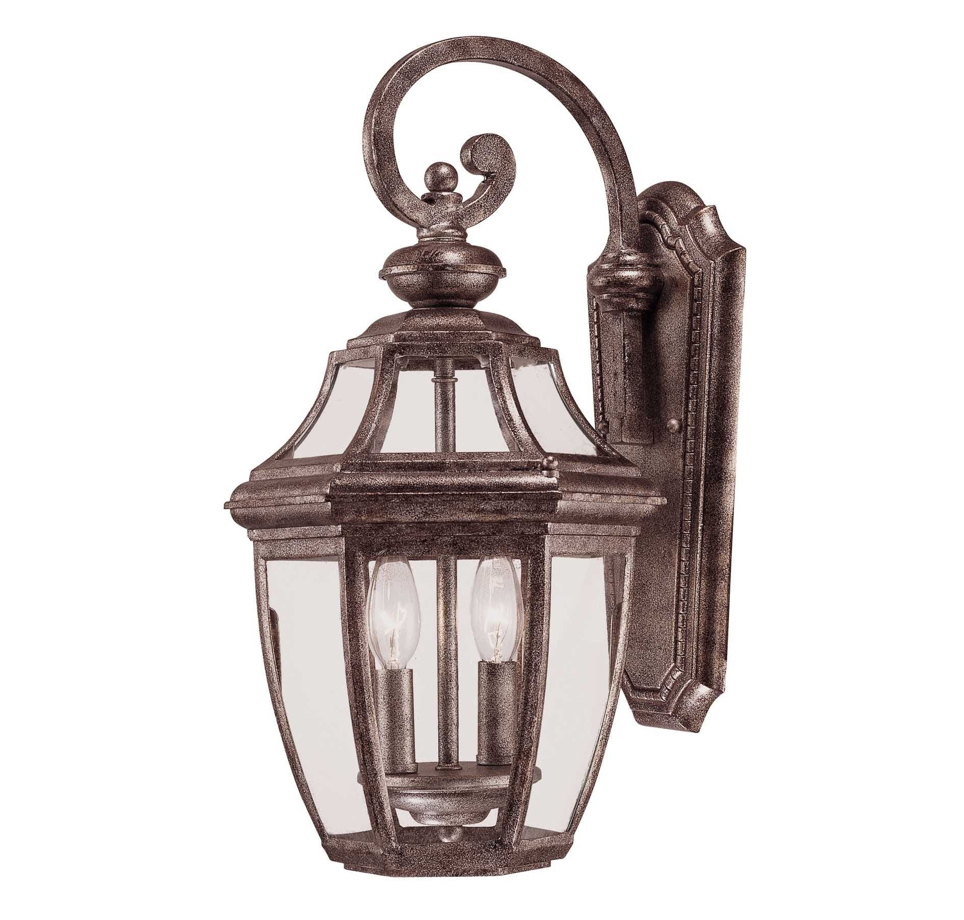 Savoy House Lighting 5-492-208 Endorado Collection 2-Light Outdoor Wall Mount Lantern, Platinum Finish with Clear Glass