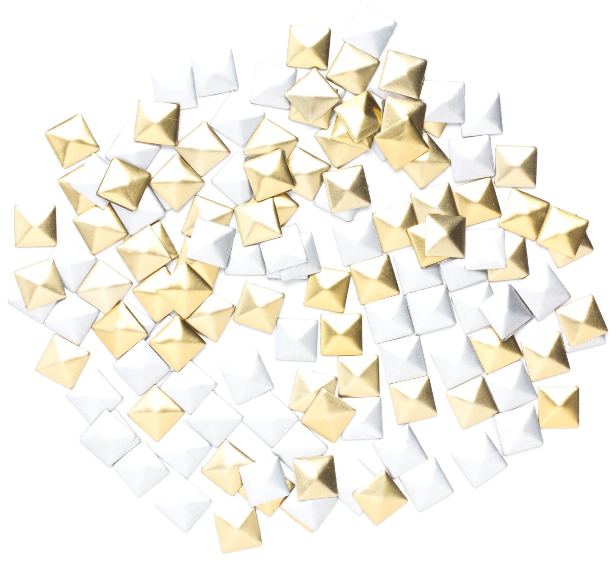 Cousin Second Skin Heatset Studs 140/Pkg-7mm Square Silver/Gold