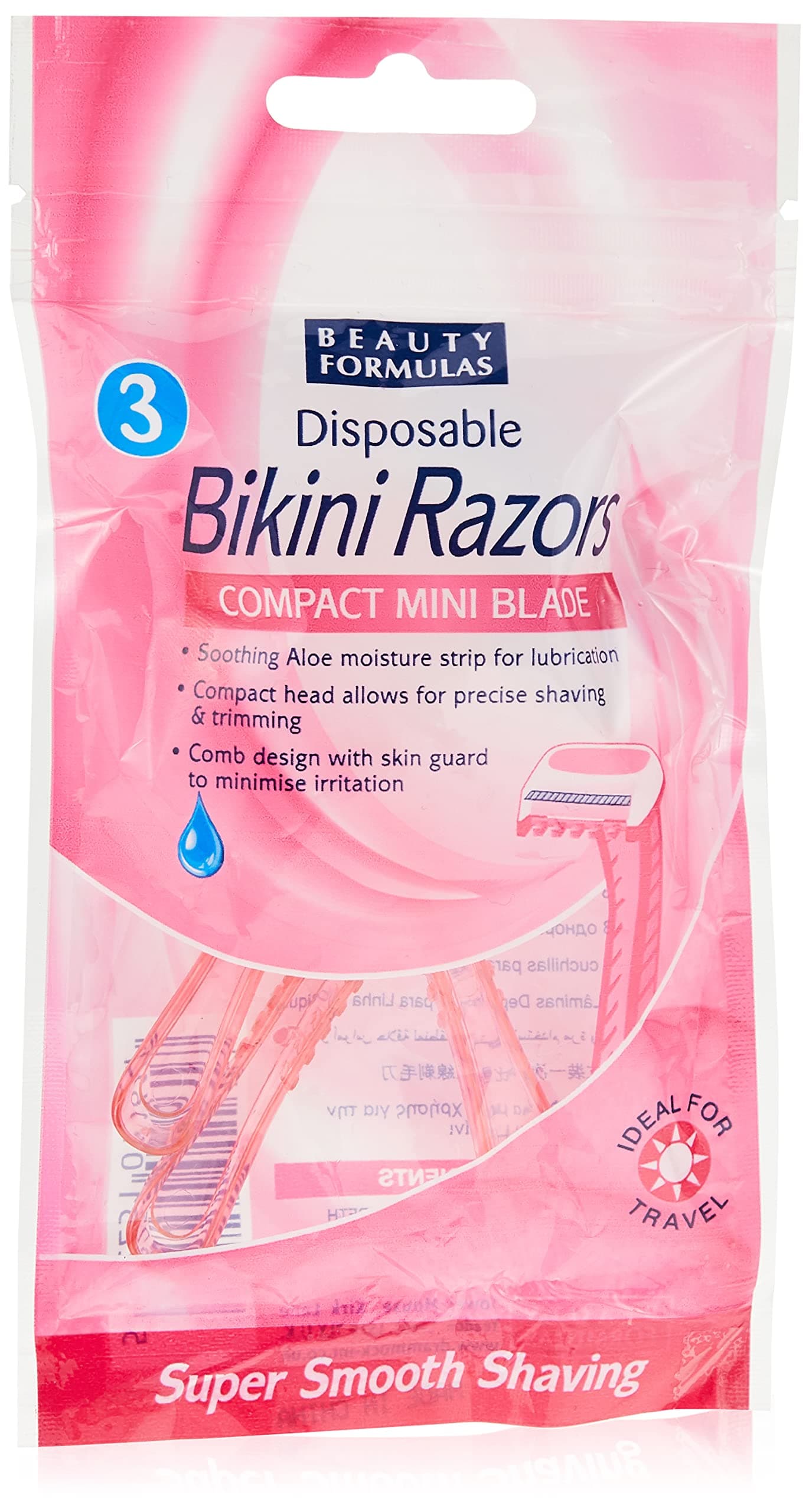 Disposable Bikini Razors Compact Mini Blade 3-Pieces