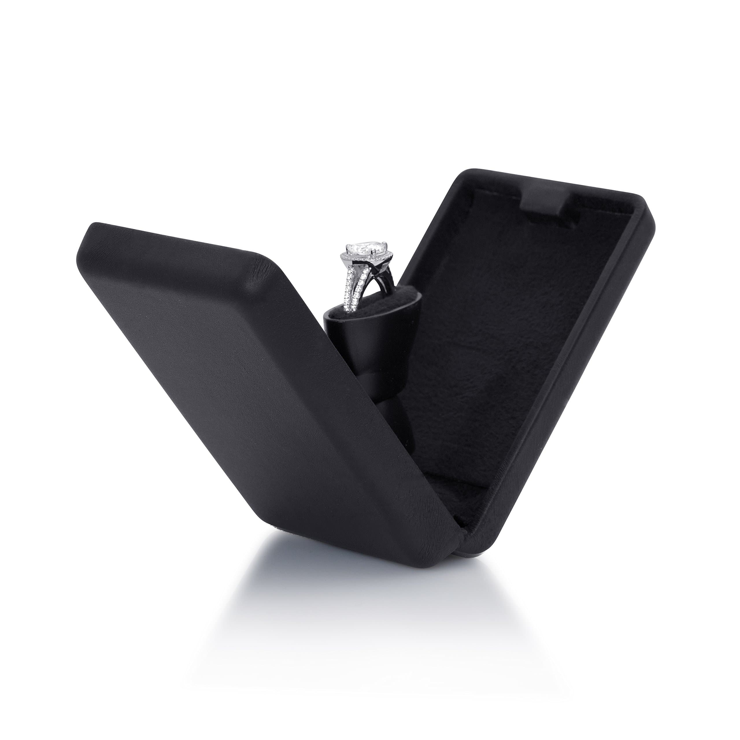 Pop the Question Ring Box - Flat & Slim Engagement Ring Box for Proposal or Special Occasion