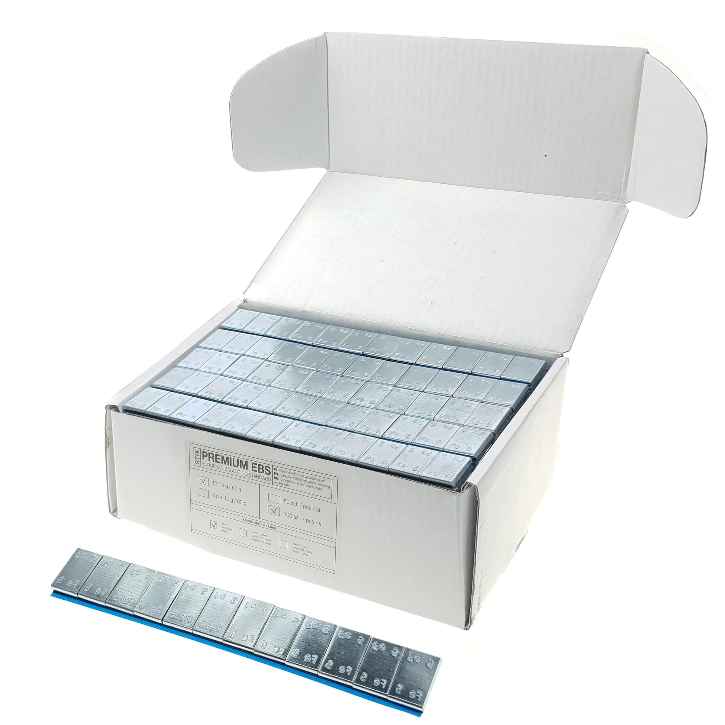 100 Pcs 12 x 5g 60g Aluminium Wheel Balance Weights Adhesive Weights Steel Zinc Plated St