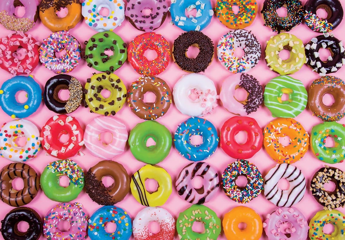Colorful Donuts, A 1500 Piece Jigsaw Puzzle by Lafayette Puzzle Factory