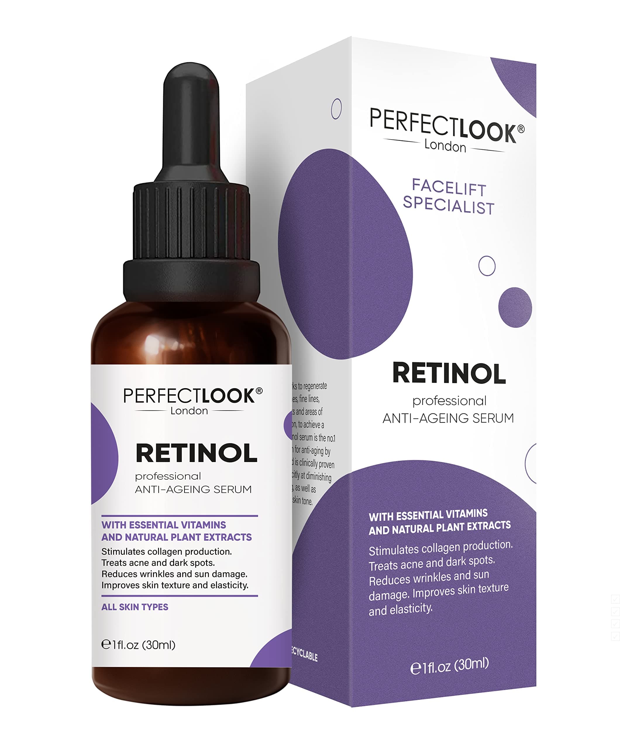 Retinol Serum for face with Hyaluronic Acid, Advanced Anti Aging and Wrinkle Formula with Vitamin A/Retinoid Facelift Specialist for Reducing Wrinkles & Acne 30ml