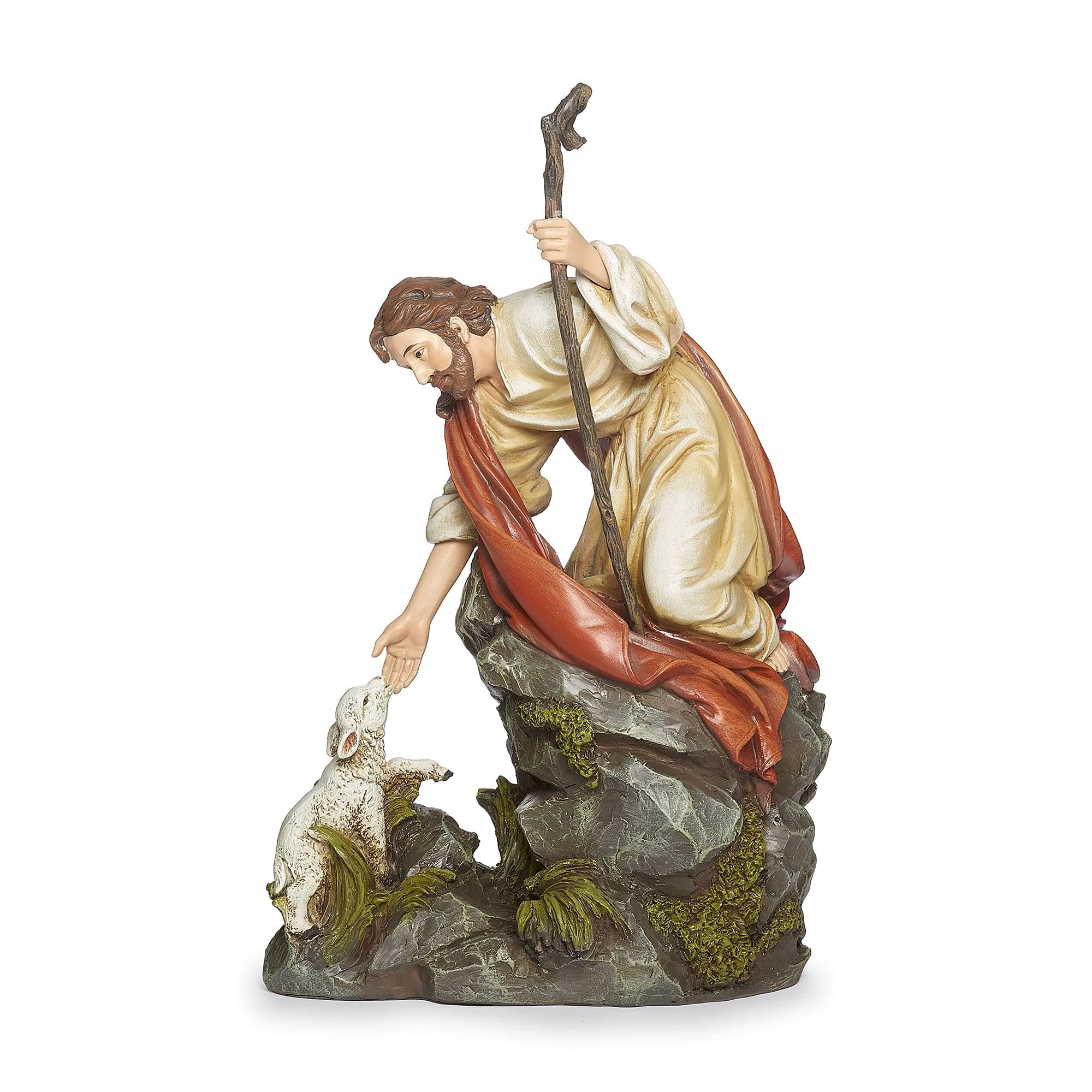 Joseph's Studio by Roman - Jesus with Lamb Figure, Renaissance Collection, 10.5" H, Resin and Stone, Religious Gift, Decoration, Collection, Durable, Long Lasting