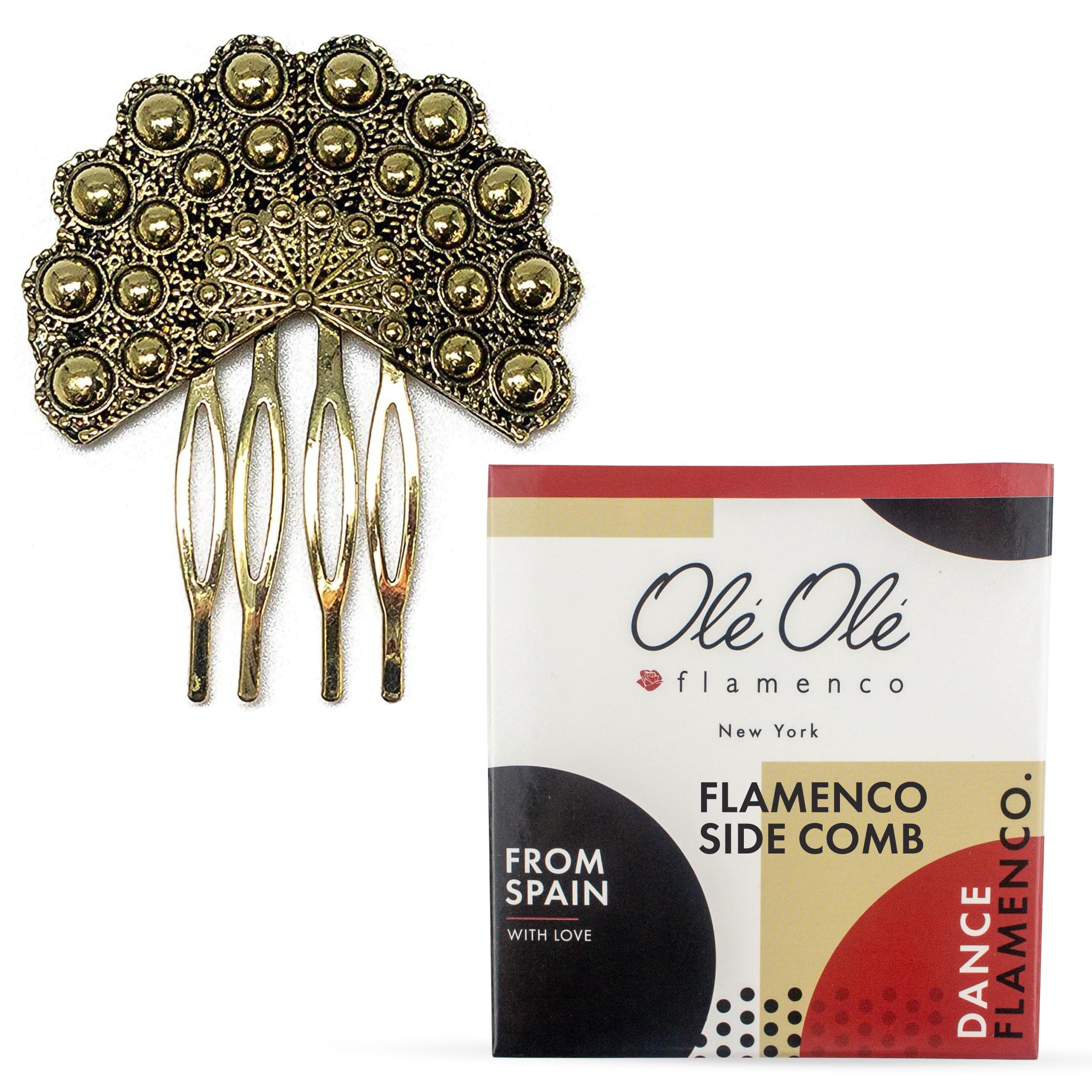 Comb, Mini Spanish Hair Side Comb, Peineta Española, Ornamental Hair Pin, Metal Hand Fan shape, Slide Comb, Hair Accessory Gold Women