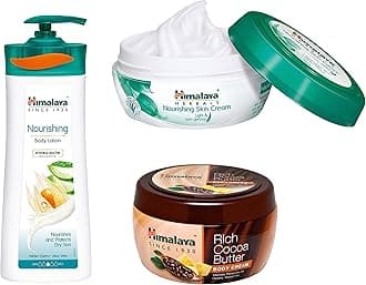 Himalaya Rich Cocoa Butter Body Cream, 200ml & Nourishing Skin Cream, 100ml & Nourishing Body Lotion, 400ml