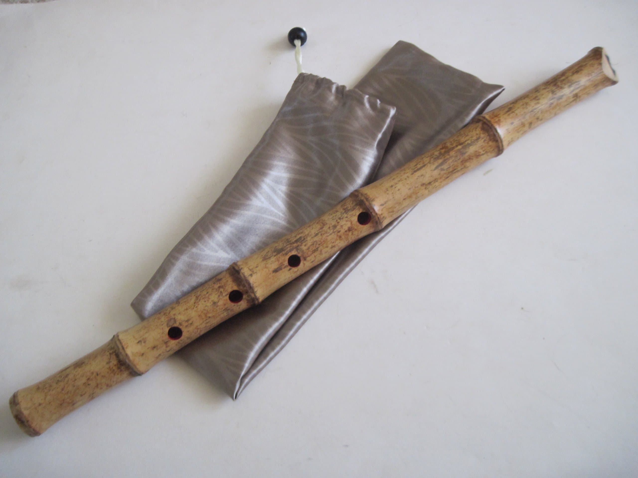 1.8 Pentatonic Shakuhachi w/o. Root End 5 Holes -- KINKO voicing hole w. buffalo Horn Flake inlet - Traditional Zen Instrument