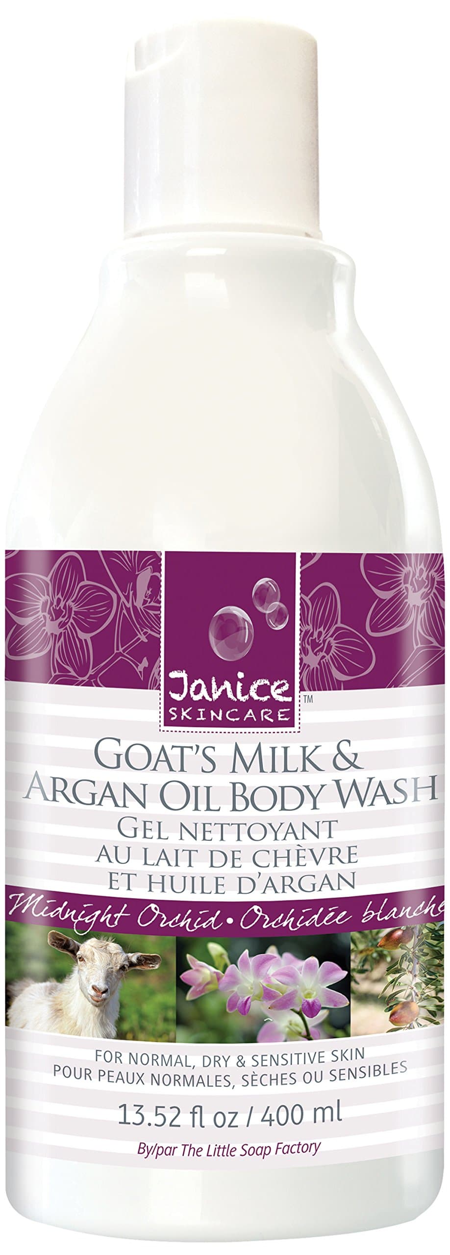 Janice Goat's Milk and Argan Oil Body Wash, Midnight Orchid, 13.52 Fluid Ounce