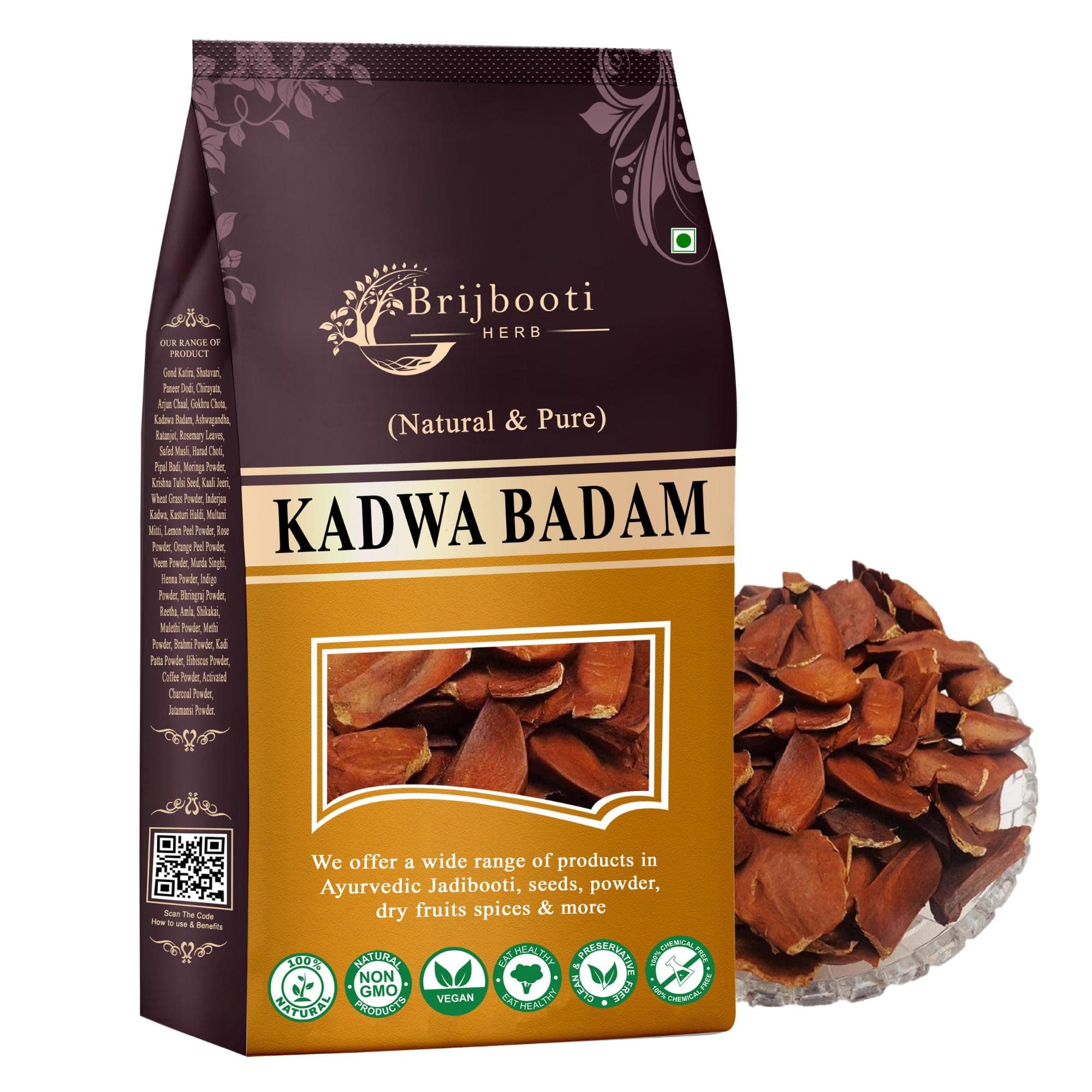 Brijbooti Kadwa Badam Diabetes Bitter Almonds (400 g) - Kadwa Badam (Sugar Almonds) | Sky Sugar Fruit | Mahogany Seeds