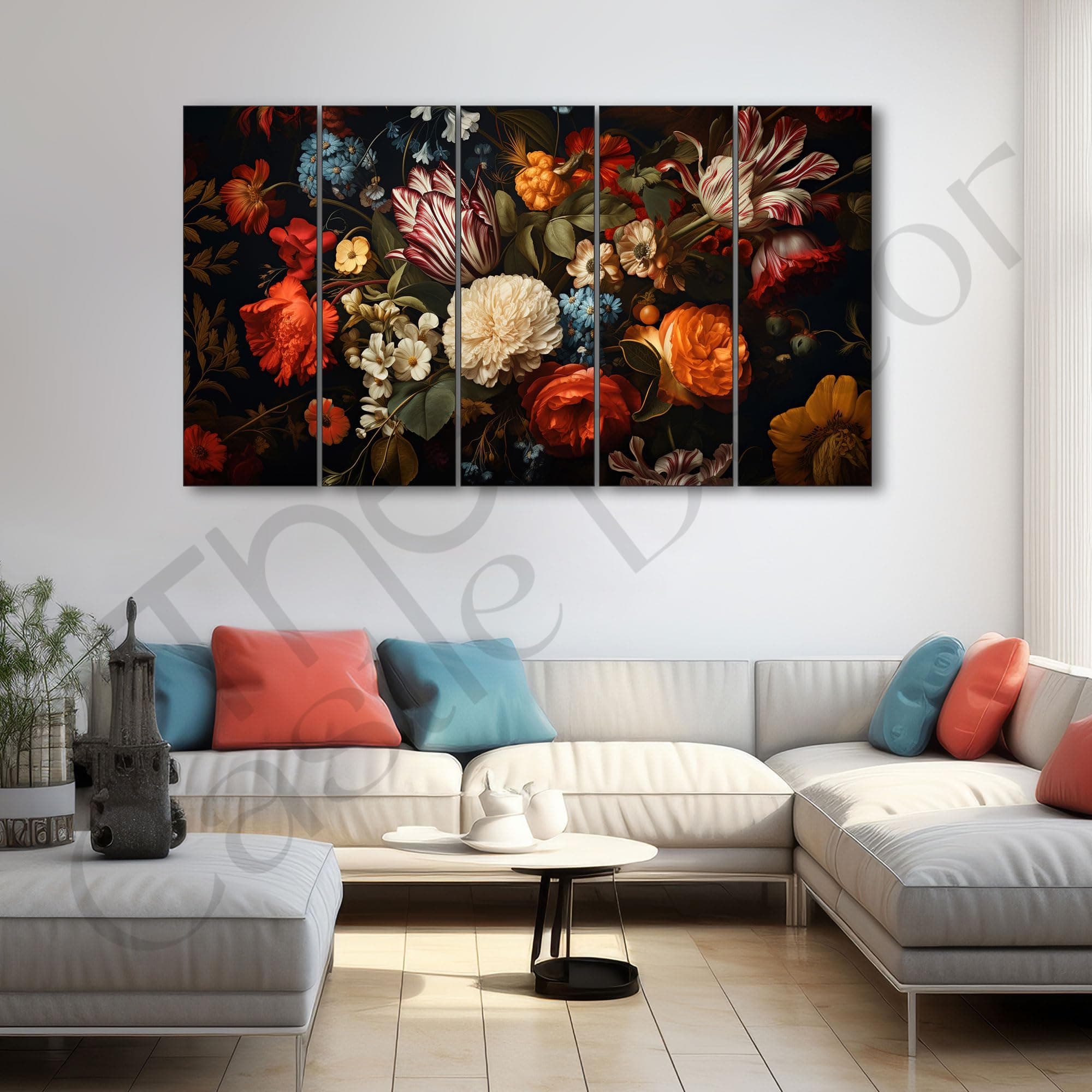 The Castle Decor flower painting with frame Big Size 27x48 Wall art for living room,Bedroom,Drawing room,Hotels-Wooden Framed-727