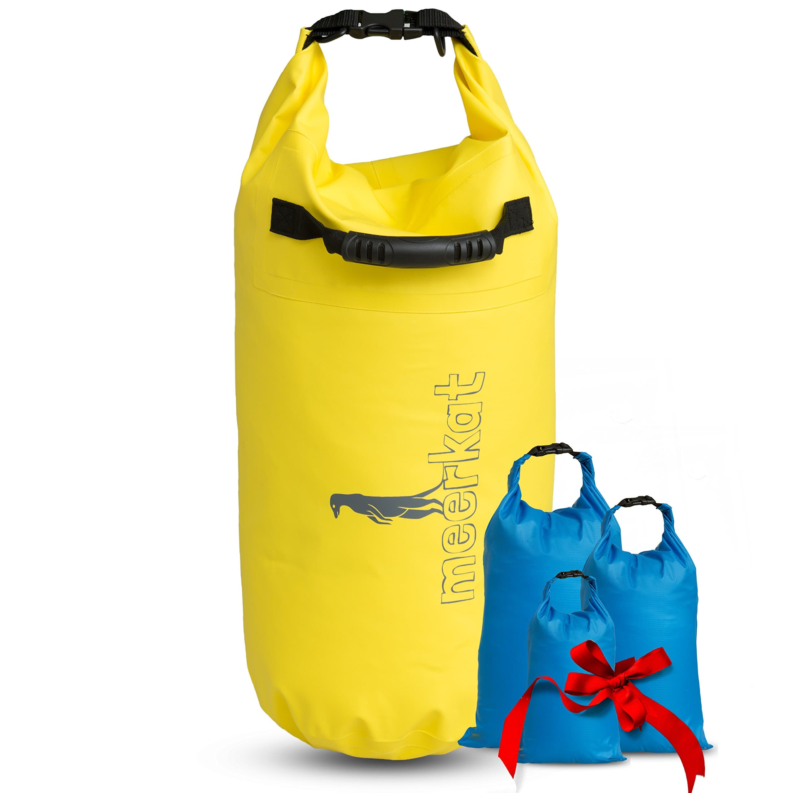Meerkat Dry Bag and Three Ditty Sacks 20L, 8L, 4L and 2L. Water Protection for Your Gear and Electronics for Kayaking, Canoeing, Water Sports, Camping and Hiking