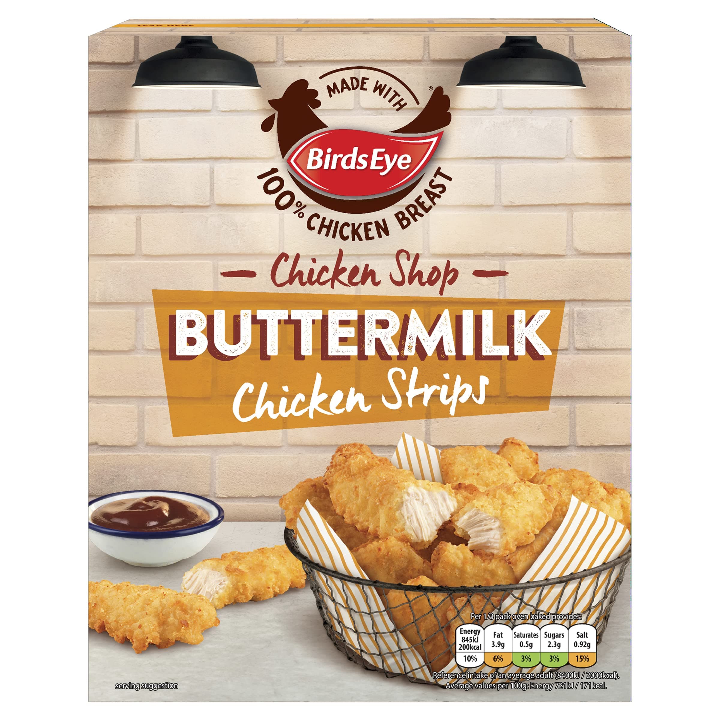 Birds Eye Chicken Shop Buttermilk Chicken Strips, 350g (Frozen)
