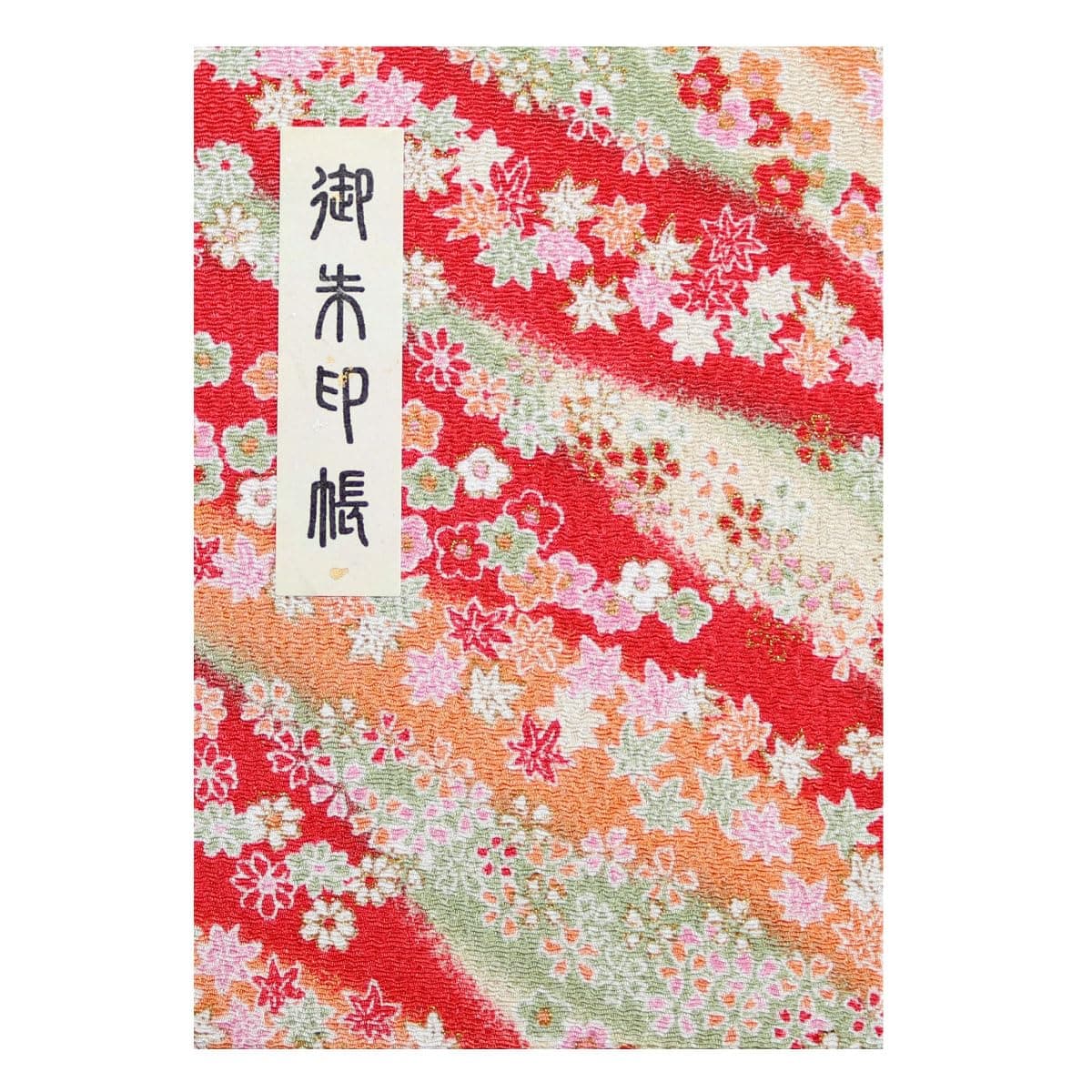 [HOTOKUDO] 'Goshuin-cho' Japanese pilgrimage stamp(note)book with protective cover. (Bellows type, Red. 40 pages, Colorful crape. H: 6.42" W: 4.41", (import japan))
