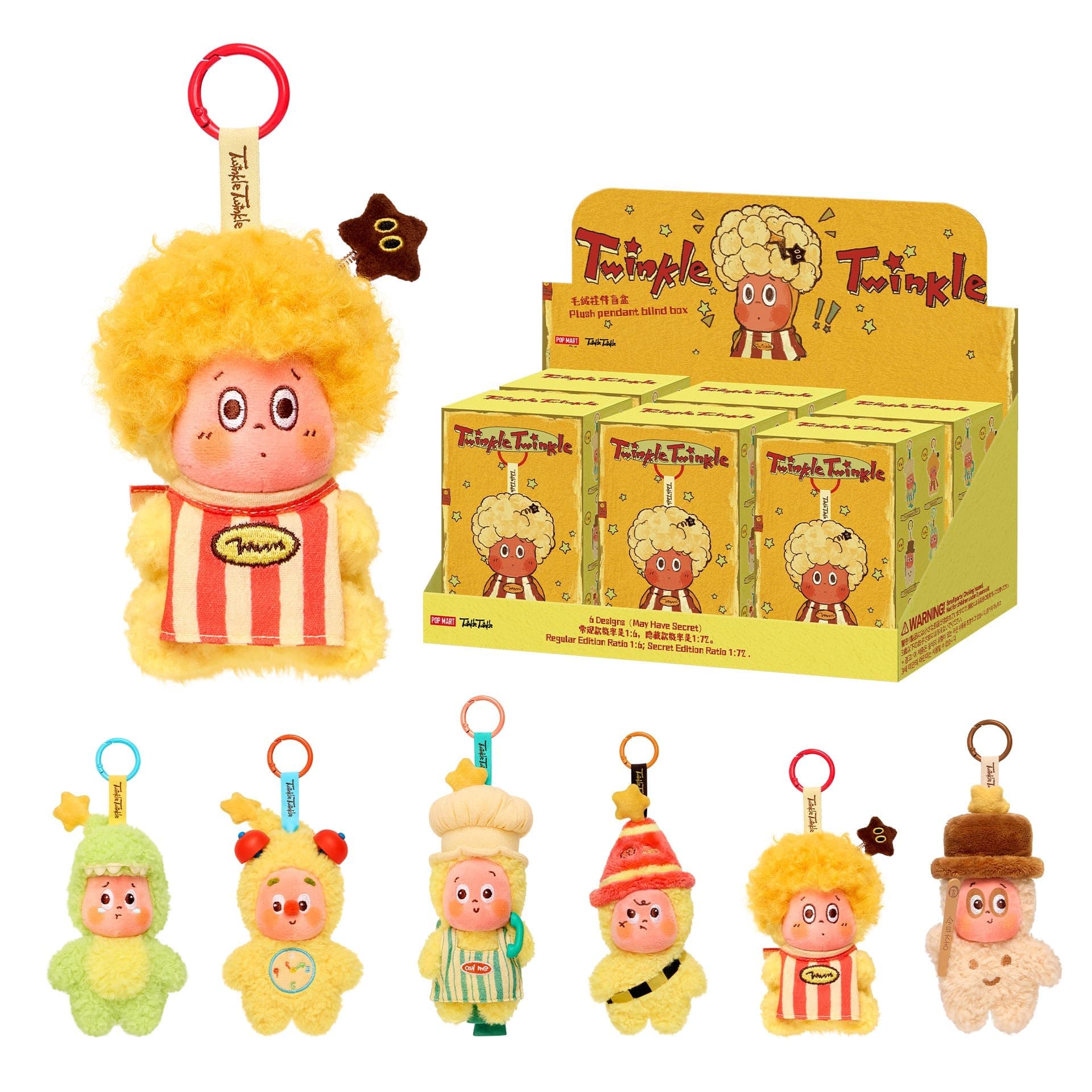 POP MART Twinkle Twinkle Be a Little Star Series - Plush Pendant Blind Box, Random Design Action Figures Collectible Toys Home Decorations, Holiday Birthday Gifts for Girls and Boys, Whole Set