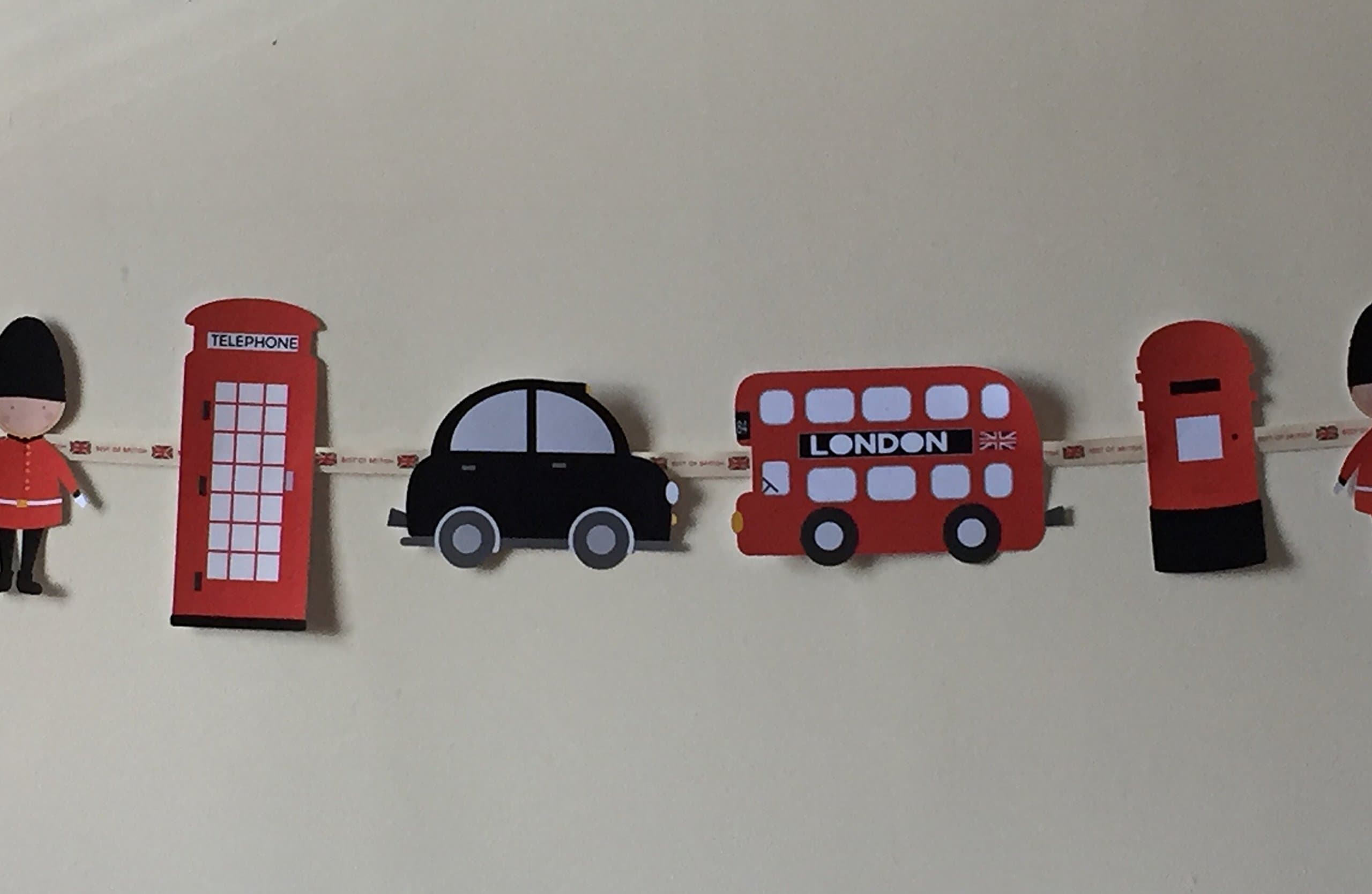 London Theme Bunting Ideal For Children's Bedroom, Playroom or party decoration