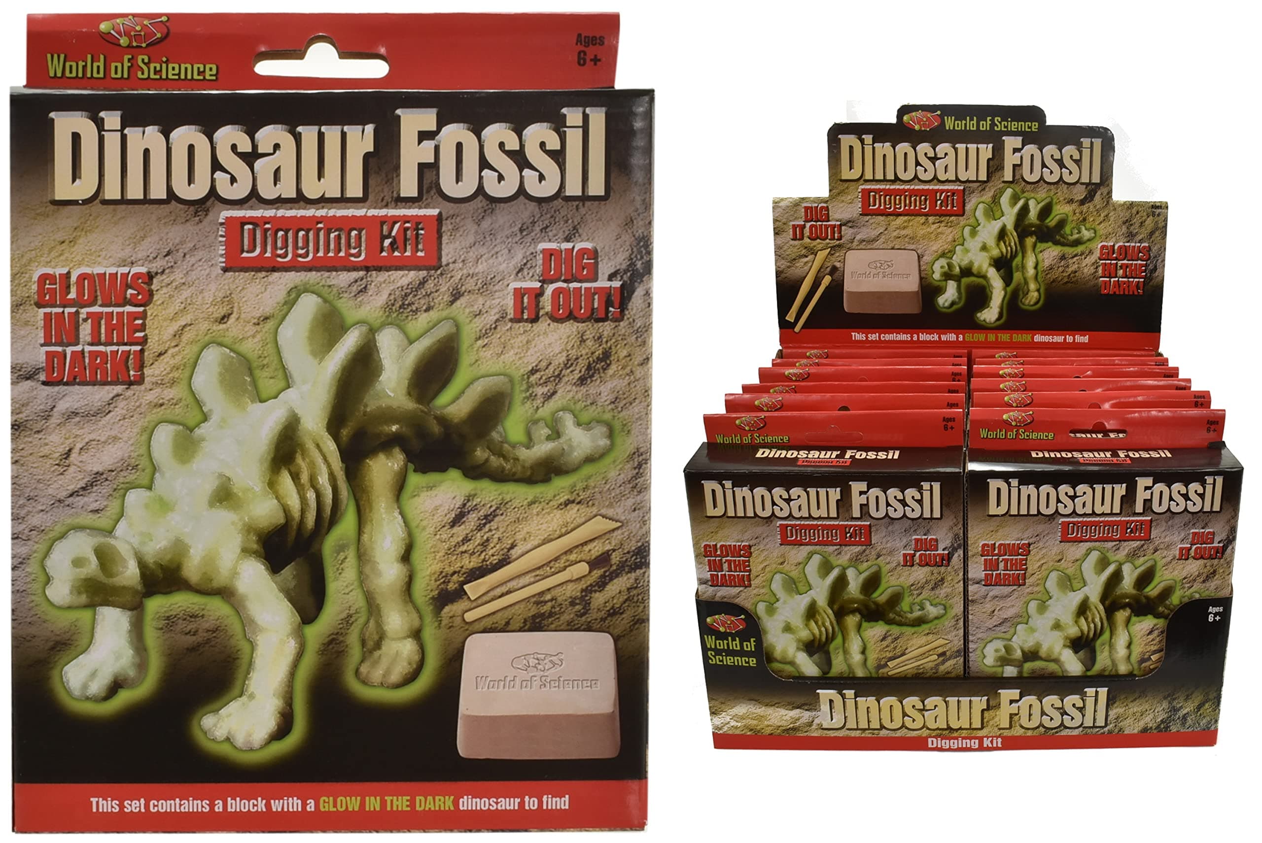 Dig Out Dinosaur Fossil Jurassic Prehistoric Digging Kit Skeletons - 1 Random