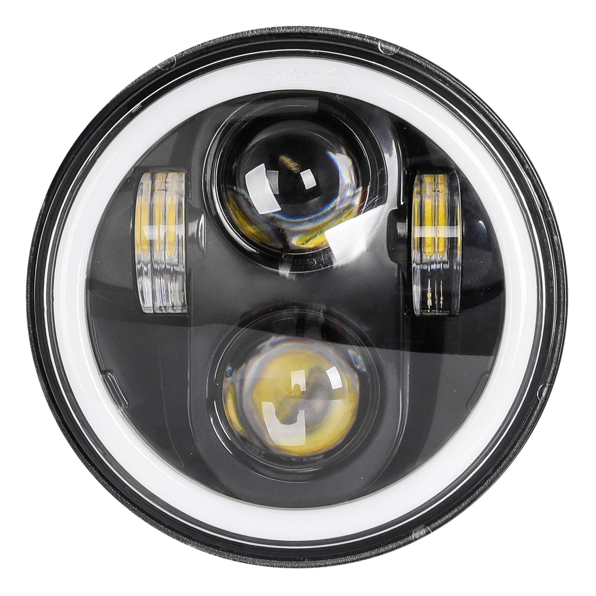 Zmoon 5 3/4 5.75 Inch LED Headlight for Motorcycle, Compatible with Harley Davidson Sportster Iron 883 Dyna Street Bob Super Wide Glide Low Rider Night Rod Train Softail, IP67 Waterproof, 1PCS