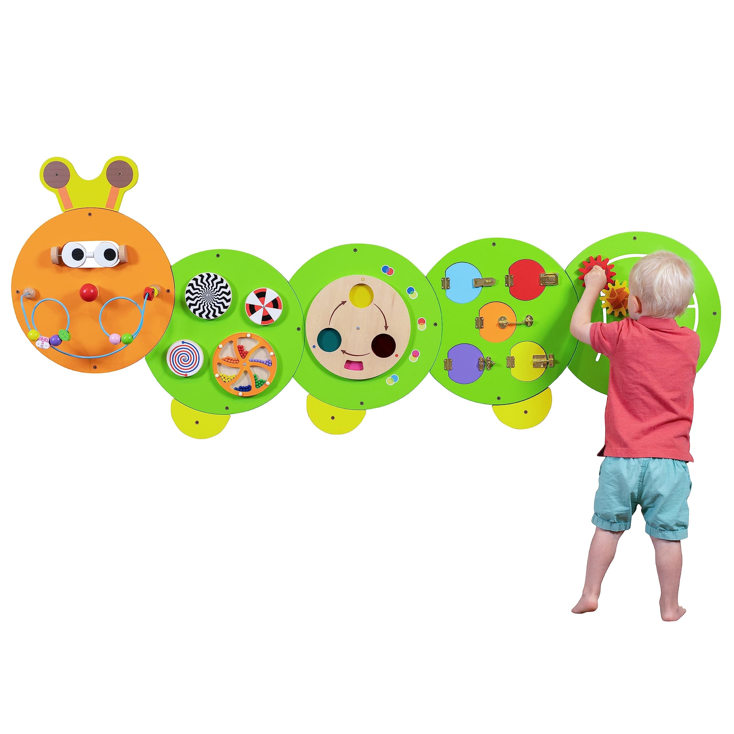 Caterpillar Activity Wall Panels | Ages 18m+ | Montessori Sensory Wall Toy | 8 Activities | Busy Board | Toddler Room Decor
