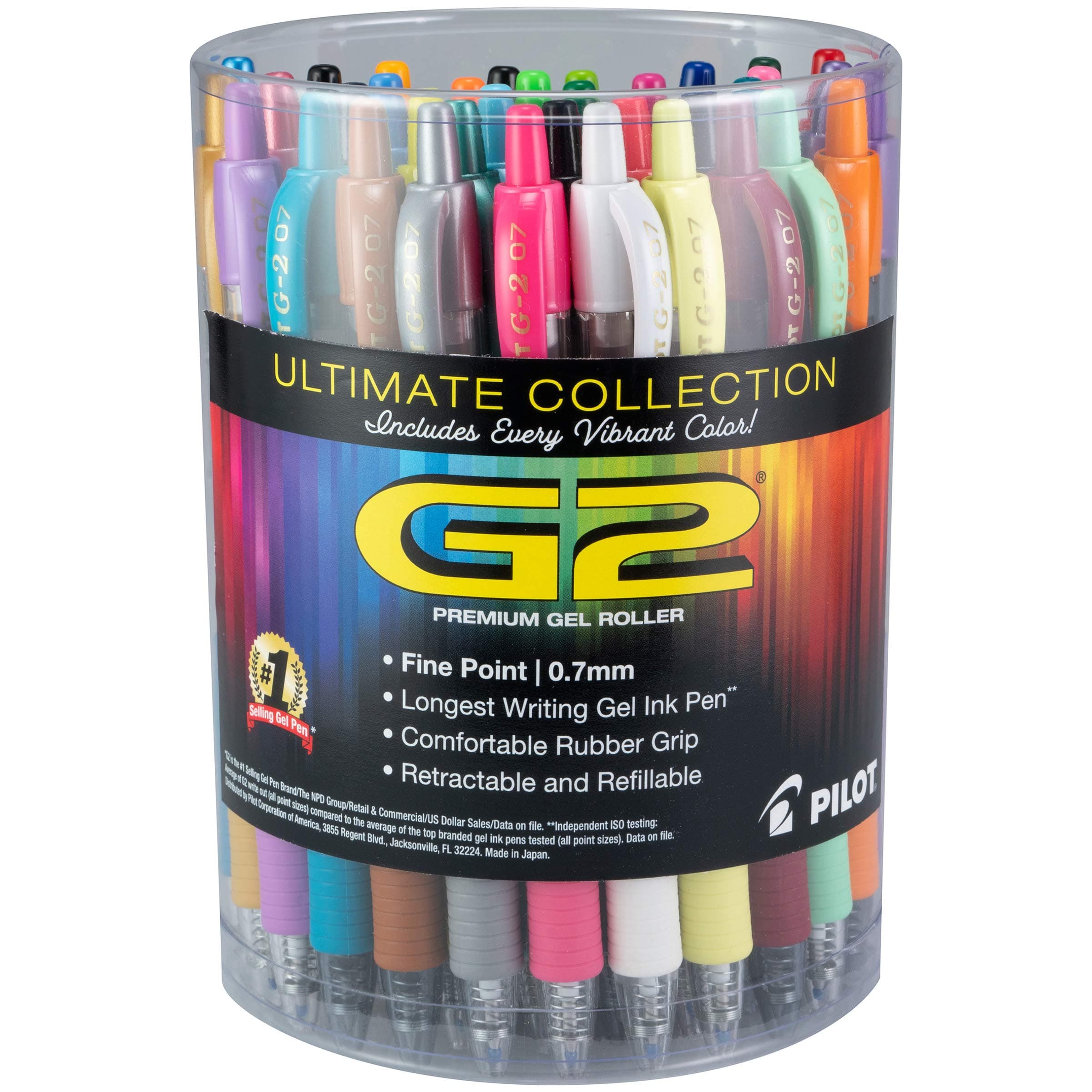 G2 Premium Ultimate Collection Refillable and Retractable Rolling Ball Gel Pens, Fine Point, Assorted Color Inks, 36-Pack Tub (14557)