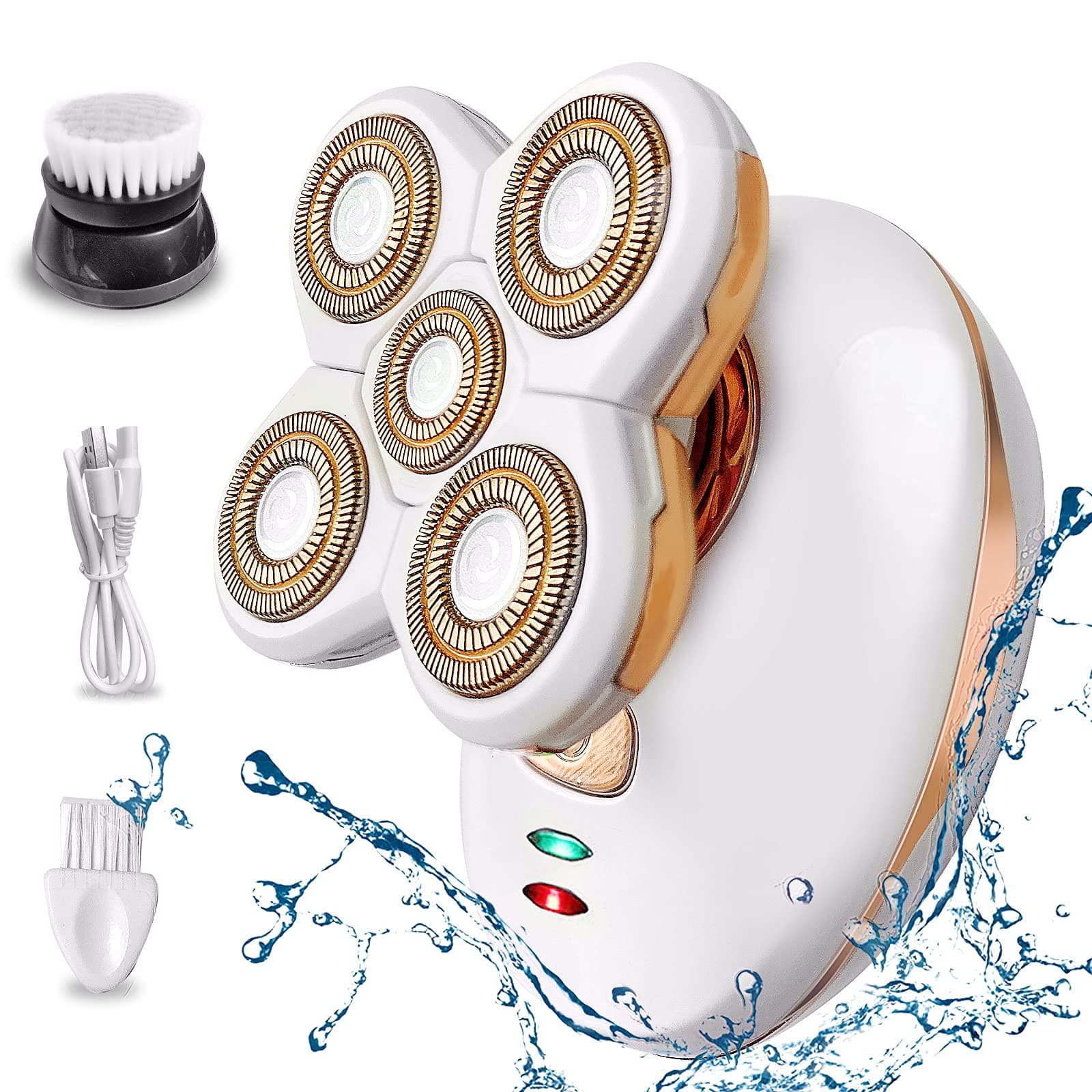Upgrade Electric Lady Shaver, Women Razor Painless Bikini Razor, Waterproof Female Shaver with Cleansing Brush, Rechargeable and Cordless Trimmer Hair Removal for Legs Face Body Lips