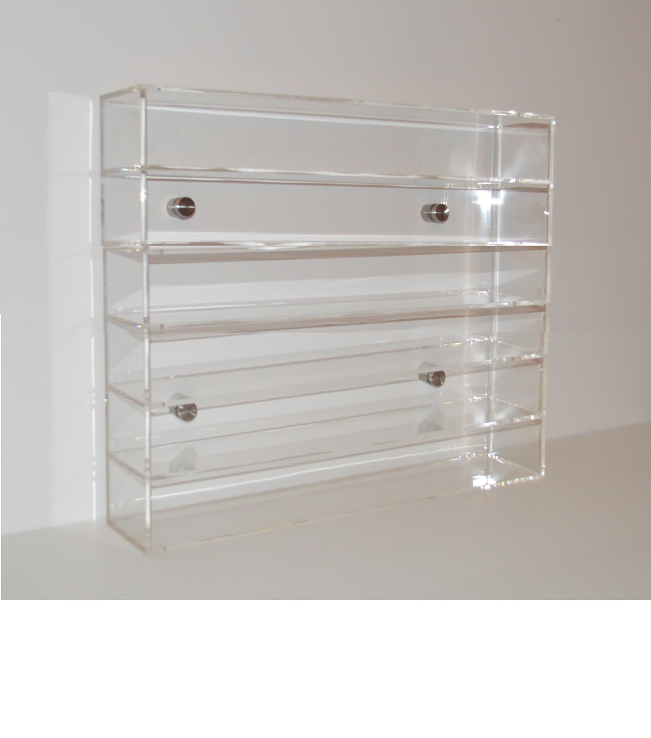 Wall Shelf for 1: 43 Model Cars with Lid/Cover Made Of Acrylic Glass Display Cabinet Size XXL, glass, transparent, Mit 6 Regalböden