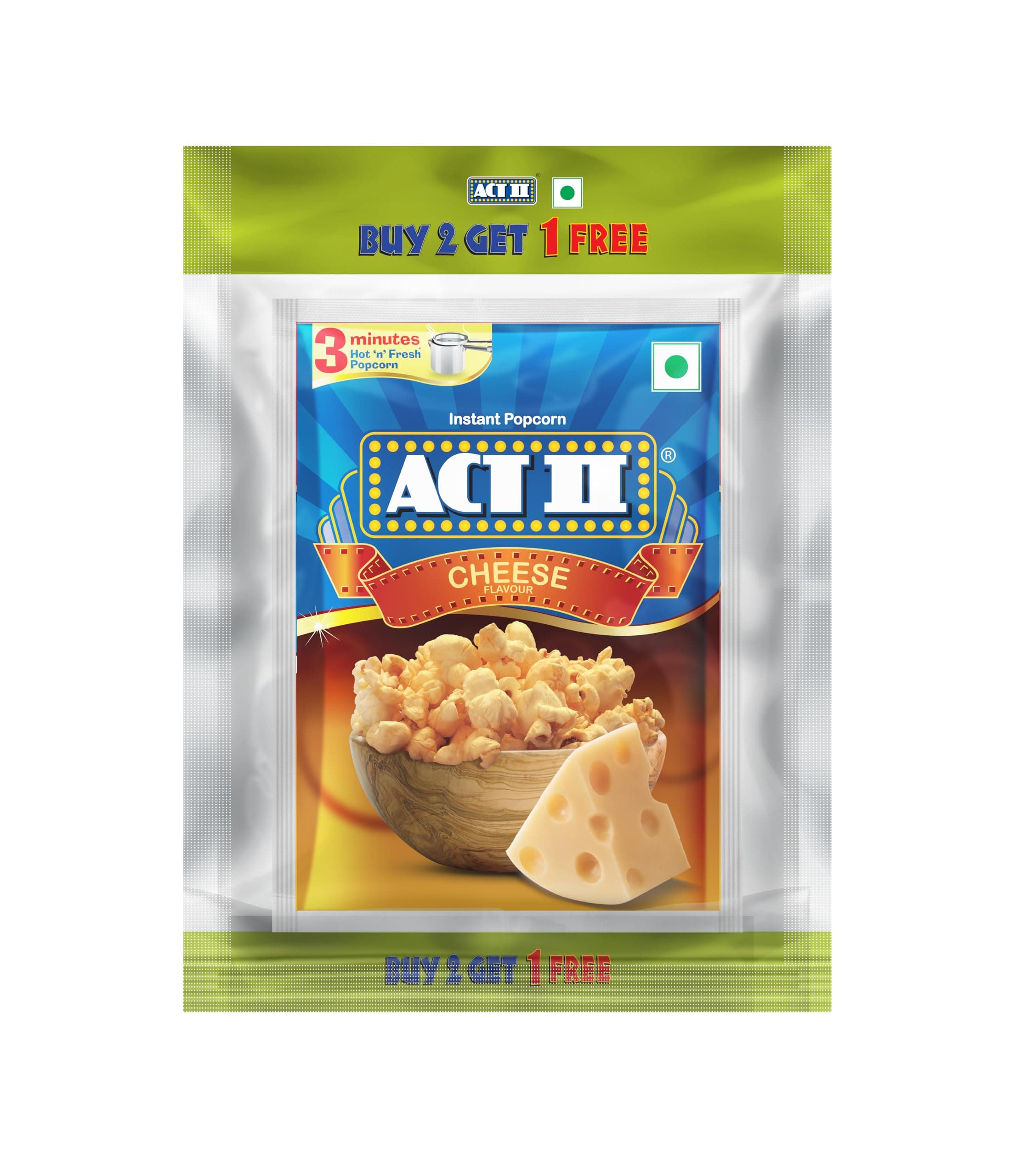 Instant Popcorn, Cheese, 3x70g (Buy 2 Get 1 Free)