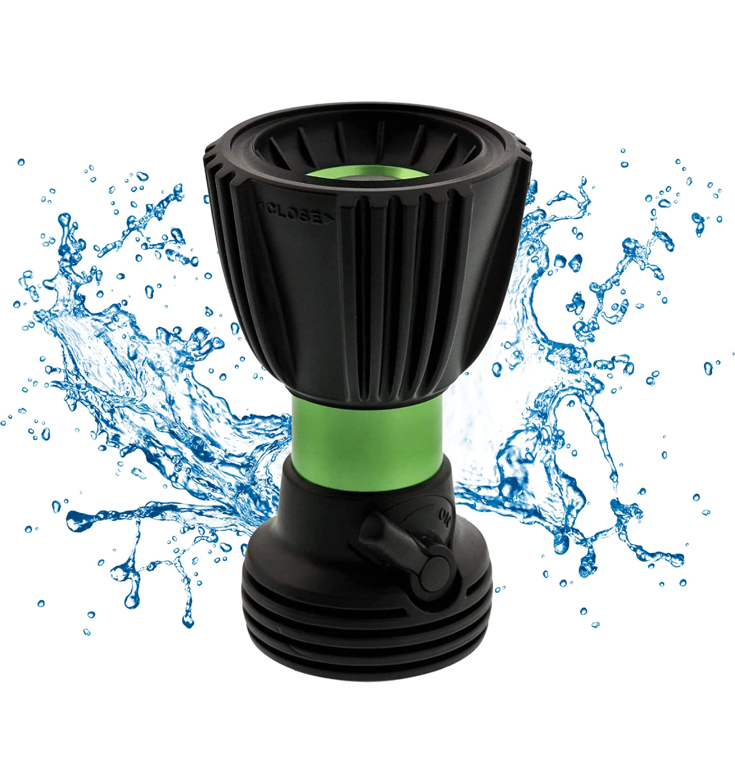 Ultimate Fireman's Heavy Duty Water Hose Nozzle with 5 Spray Patterns, Flow Control Valve & Two Way Shut-Off for Water Control - Garden Hose Nozzle Sprayer for All Your Watering Needs - Sage Green