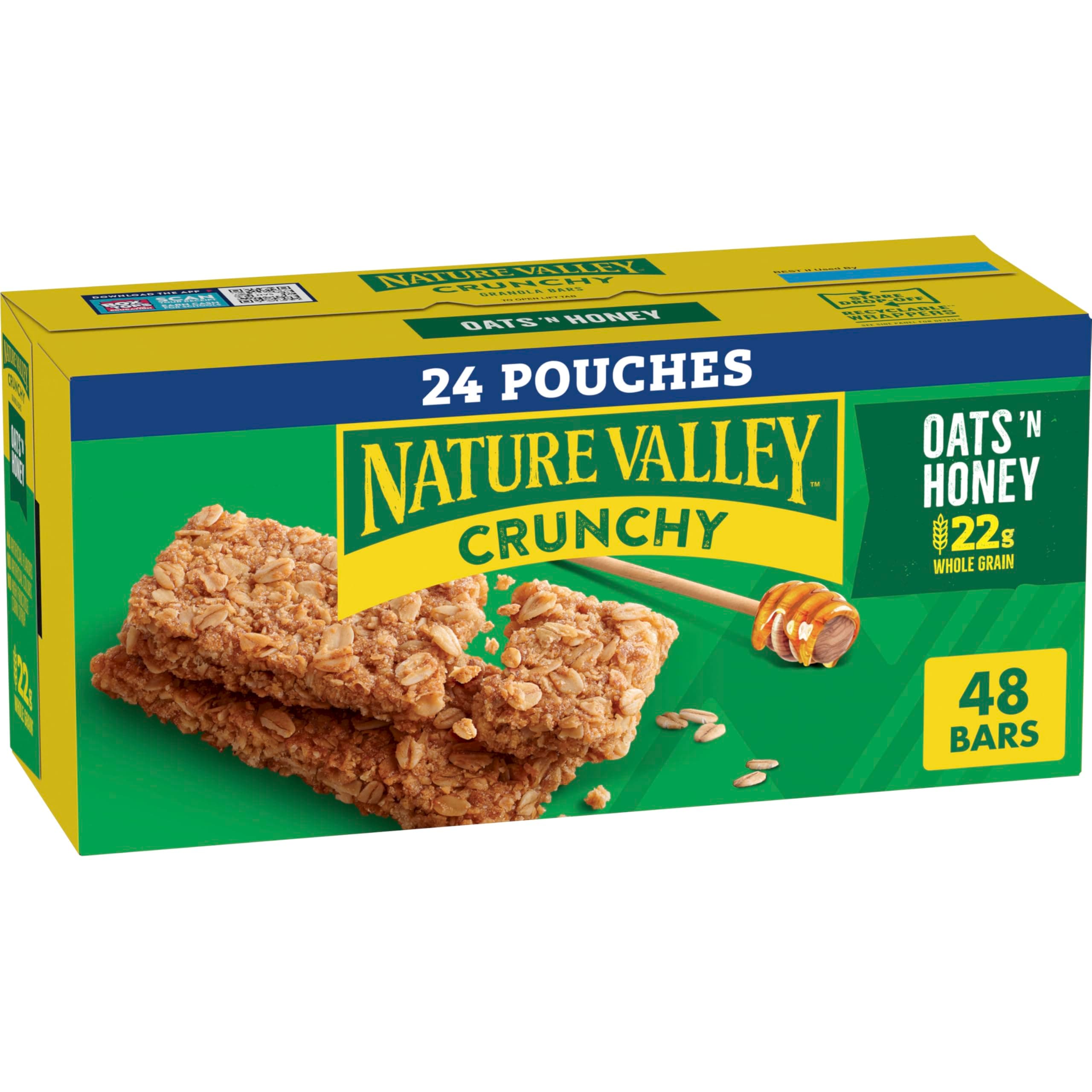 Nature Valley Crunchy Granola Bars, Oats 'n Honey, 1.49 oz, 24 ct, 48 bars