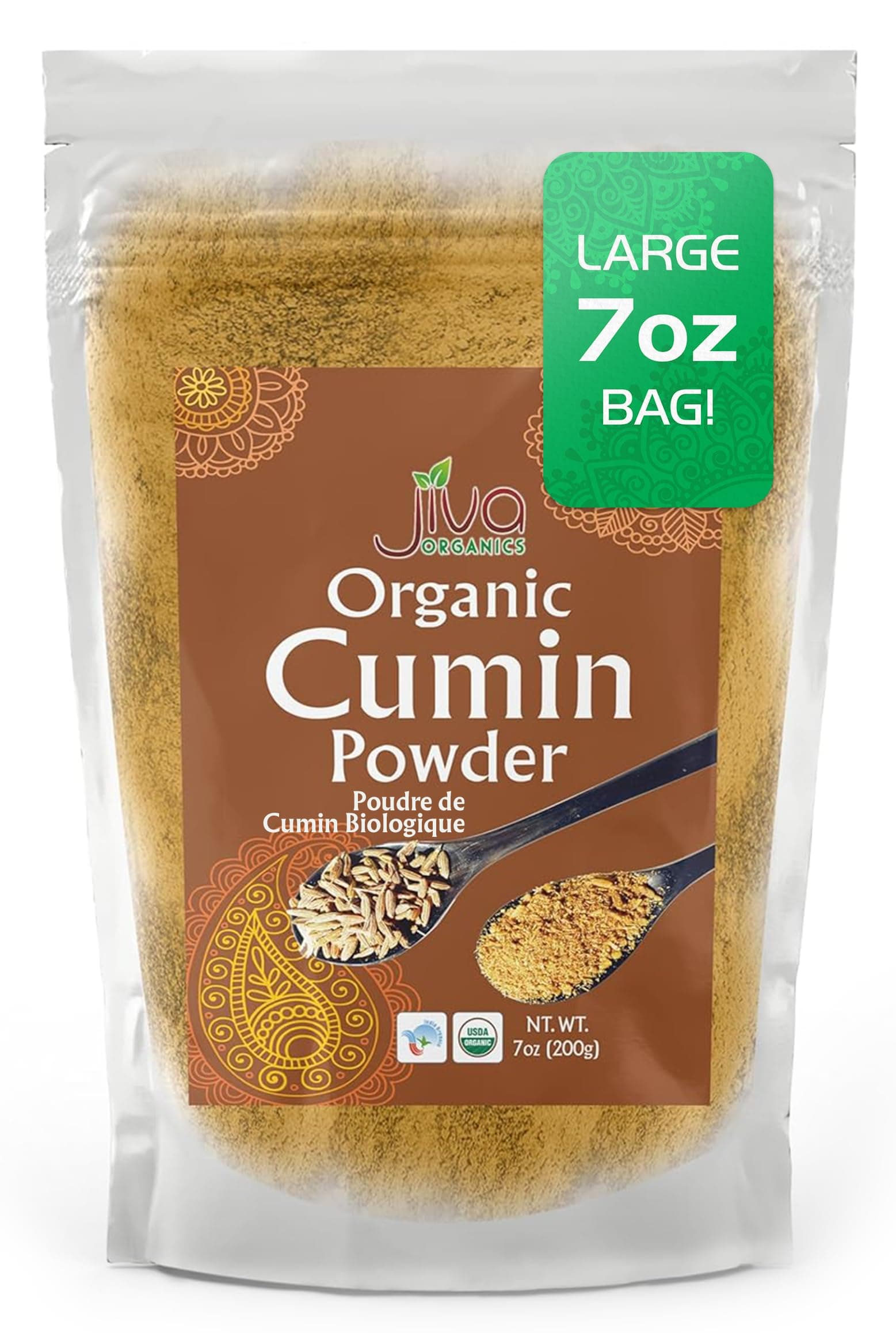 Organic Ground Cumin Powder 7 ounce - 100% Pure & Non-GMO (Ground Cumin Seeds)