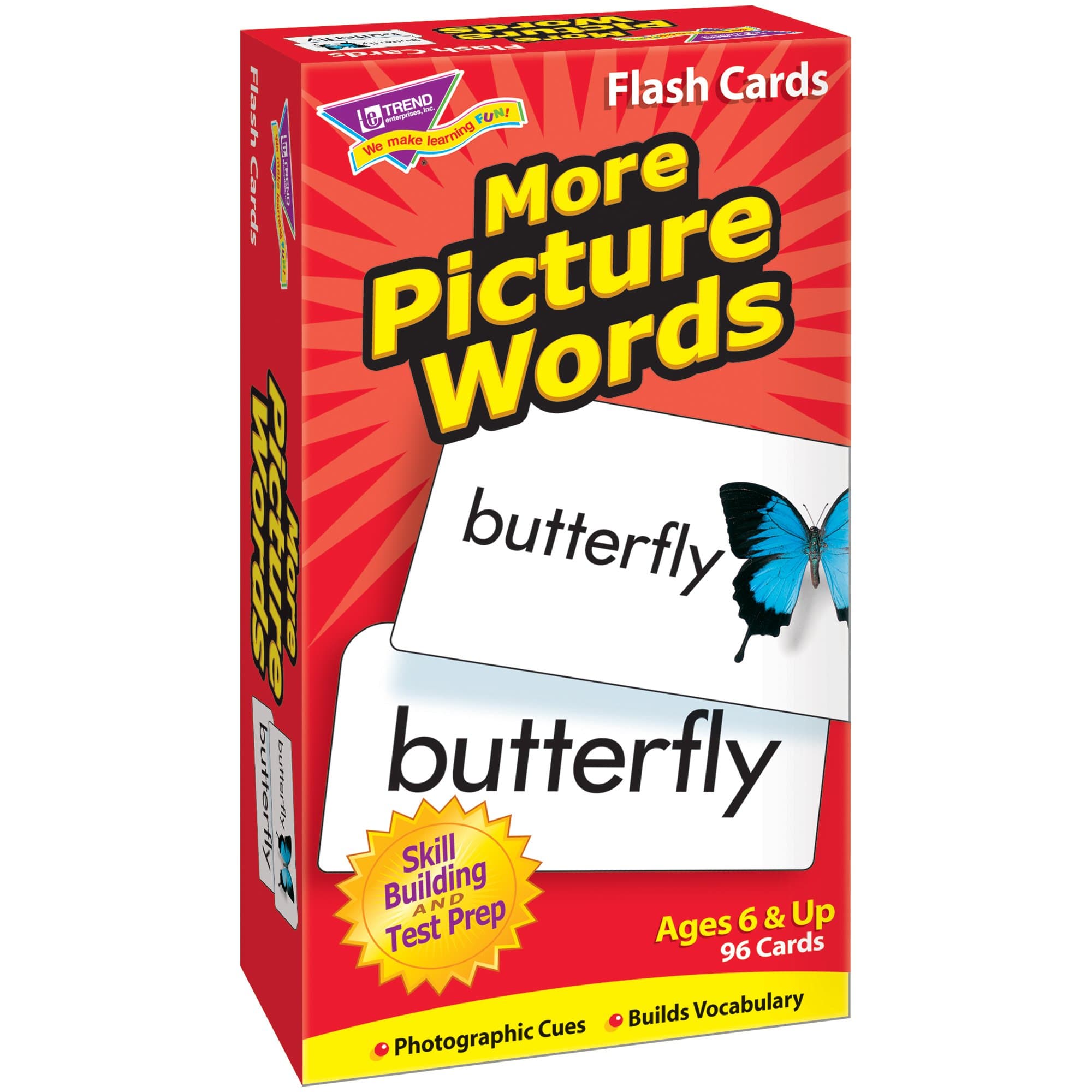 Trend Enterprises: More Picture Words Skill Drill Flash Cards, Great for Skill Building and Test Prep, Photo Cues, Builds Vocabulary, 96 Cards Included, for Ages 6 and Up