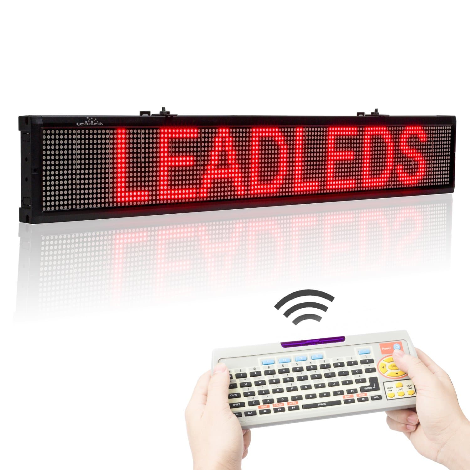 Leadleds 40" Red Message Board Scrolling LED Sign, Fast Programmable by Remote Keyboard, Indoor Business Sign for School, Bar, Bus, Storefront