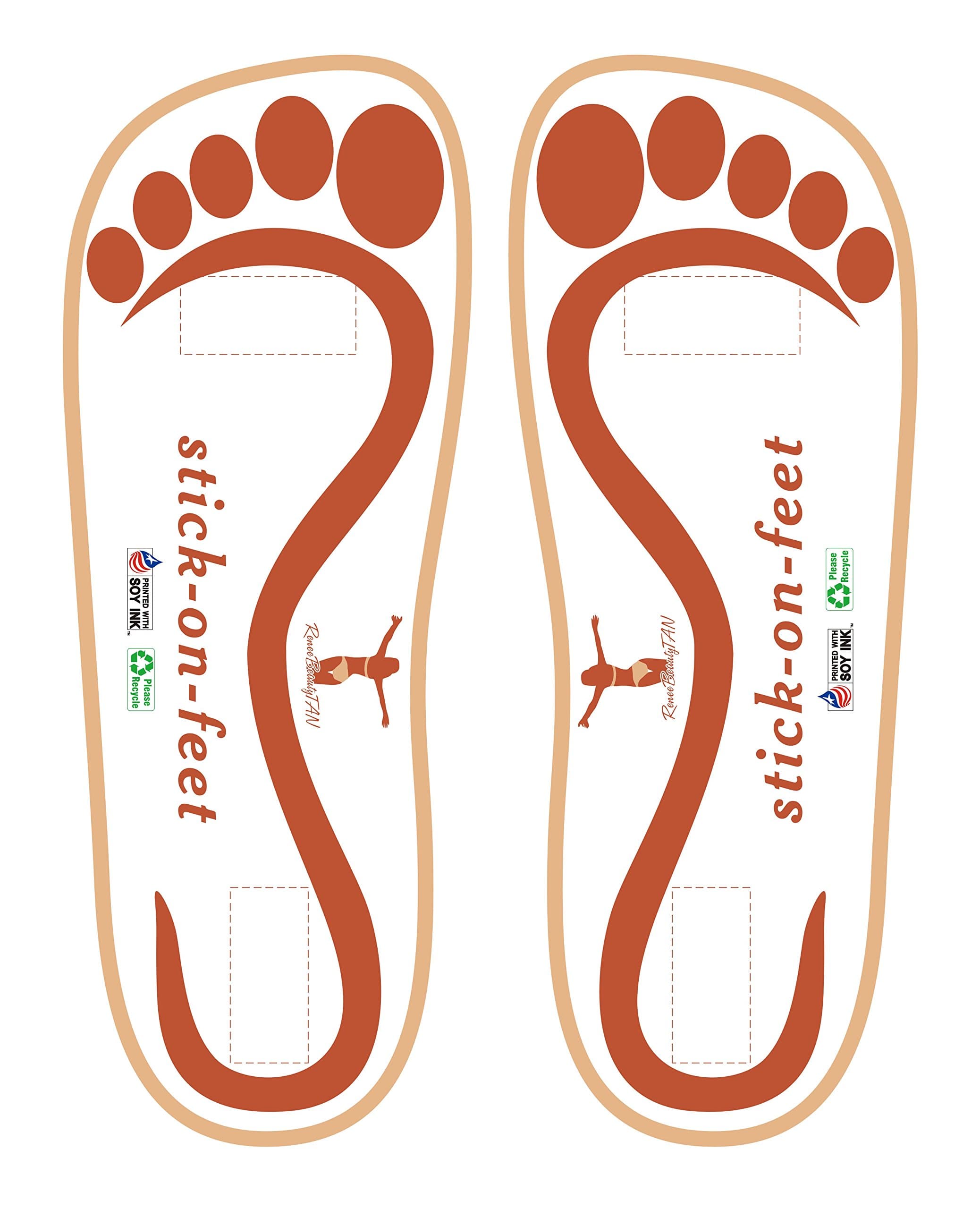 Reneetan 2016 New 60 Pairs(120feets) Spray Tanning Pads Stick on Feet