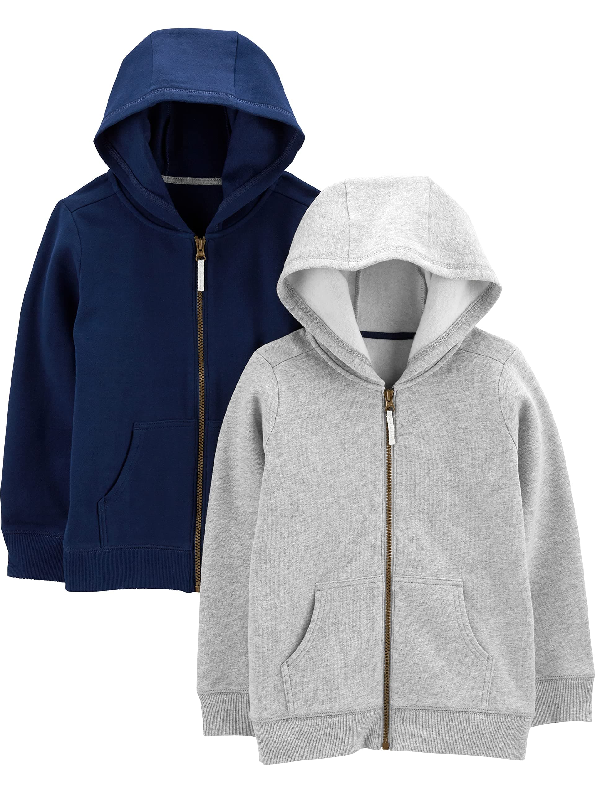 Toddlers and Baby Boys' Fleece Full-Zip Hoodies, Pack of 2