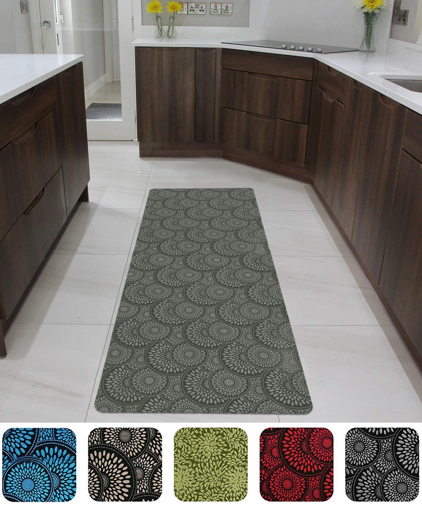Indoor Runner Mat | Titanium Gray 60"x23" | Ultra-Thin Microfiber Carpet with Slip-Resistant Backing | Perfect for Kitchen, Hall, Garage or Front Door | Washing Machine Safe | Soft and Comfortable