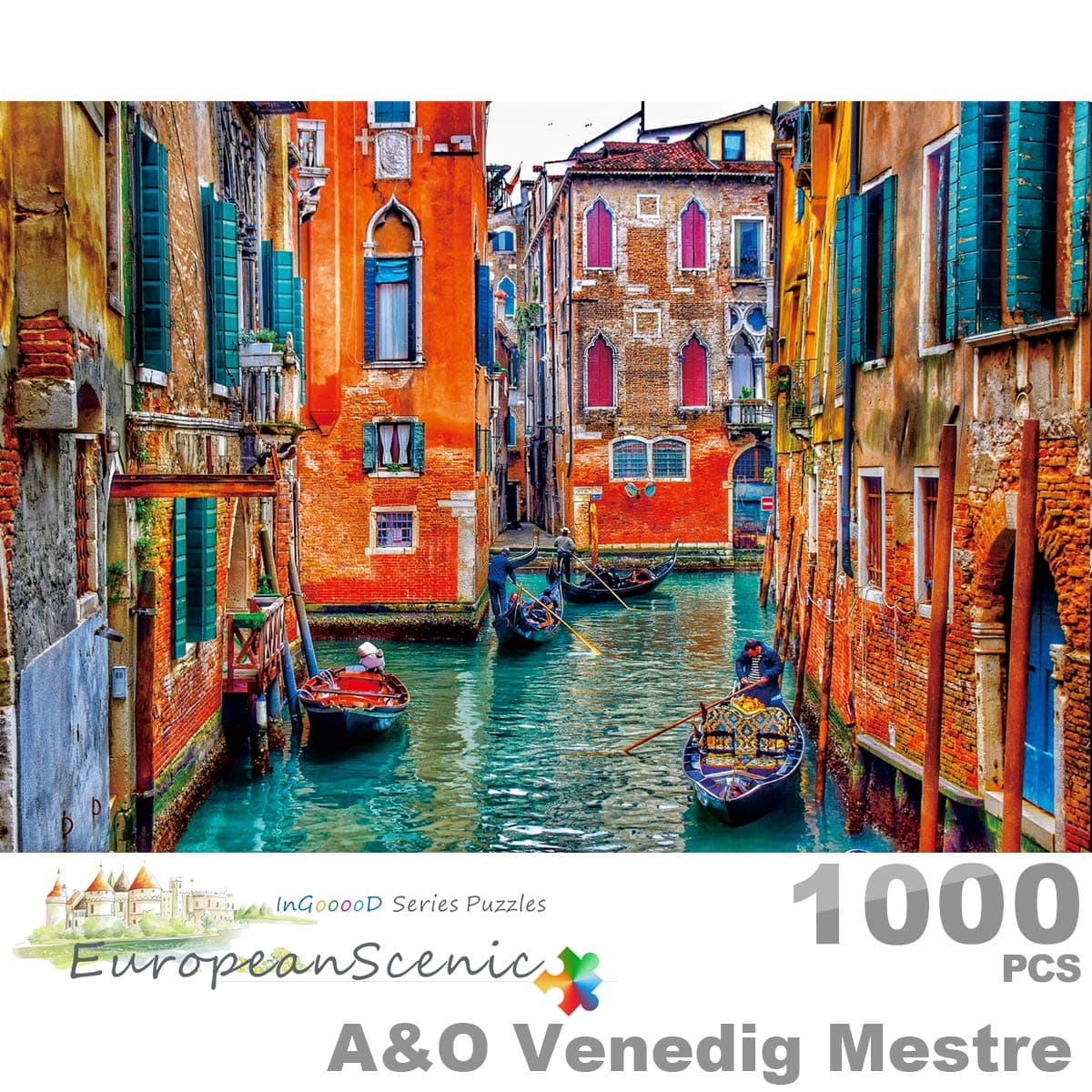Ingooood- Jigsaw Puzzle 1000 Pieces- European Scenic Series- A&O Venedig Mestre_IG-0436 Entertainment Wooden Puzzles Toys