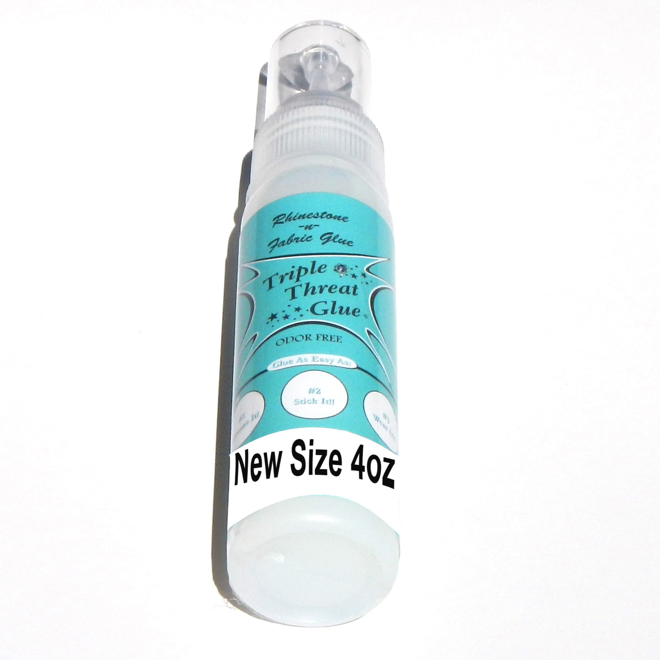 TRIPLE THREAT GLUE 4 OZ RHINESTONES AND FABRIC ADHESIVE ODOR FREE