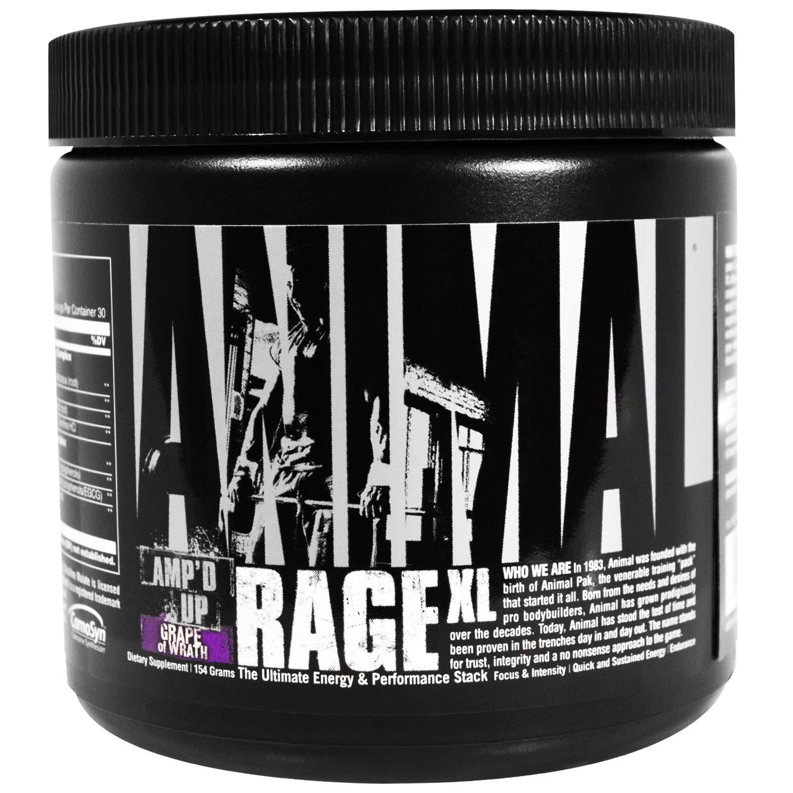 Animal Rage XL - Pre Workout Ultimate Energy and Performance Stack, Grape of Wrath, 30 (AM26)