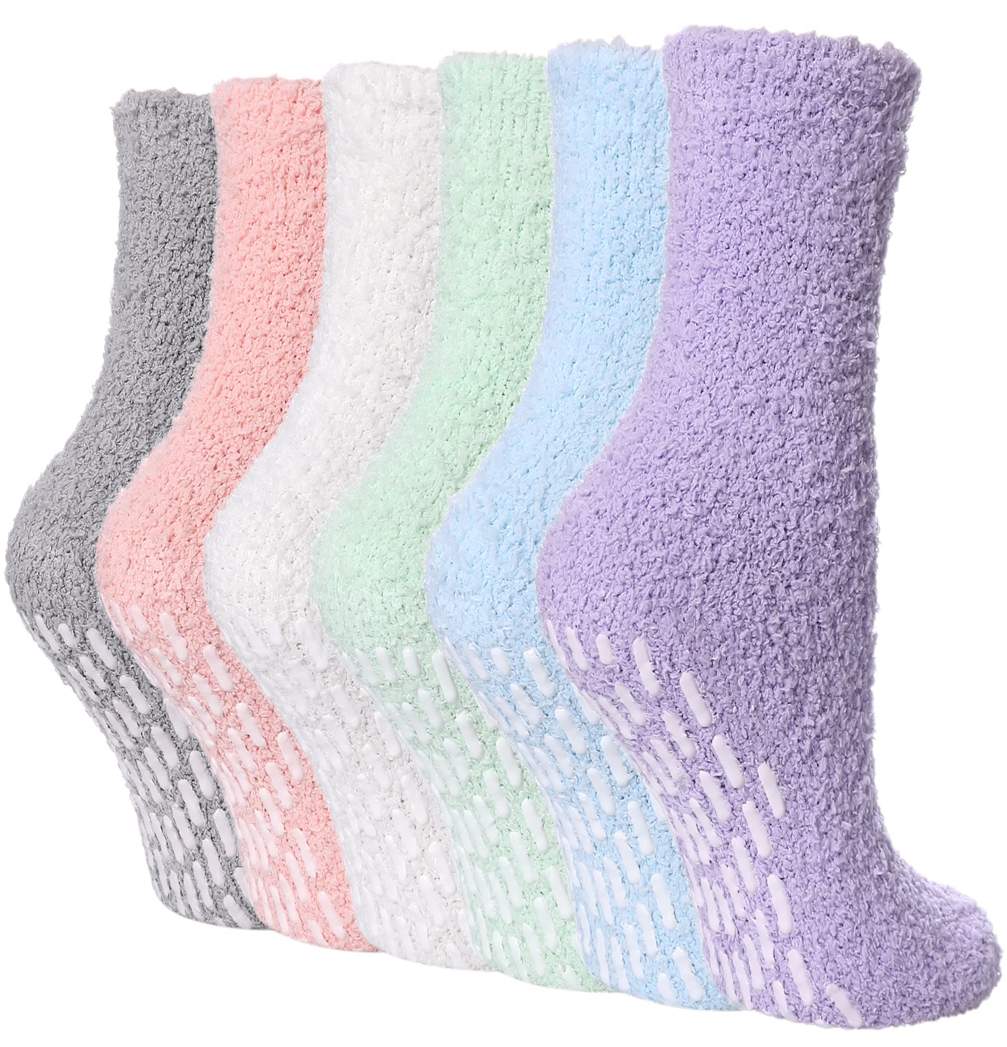 Non Slip Socks for Women Winter Warm Cozy Fuzzy Slipper Socks Soft Fluffy Hospital Socks with Grips