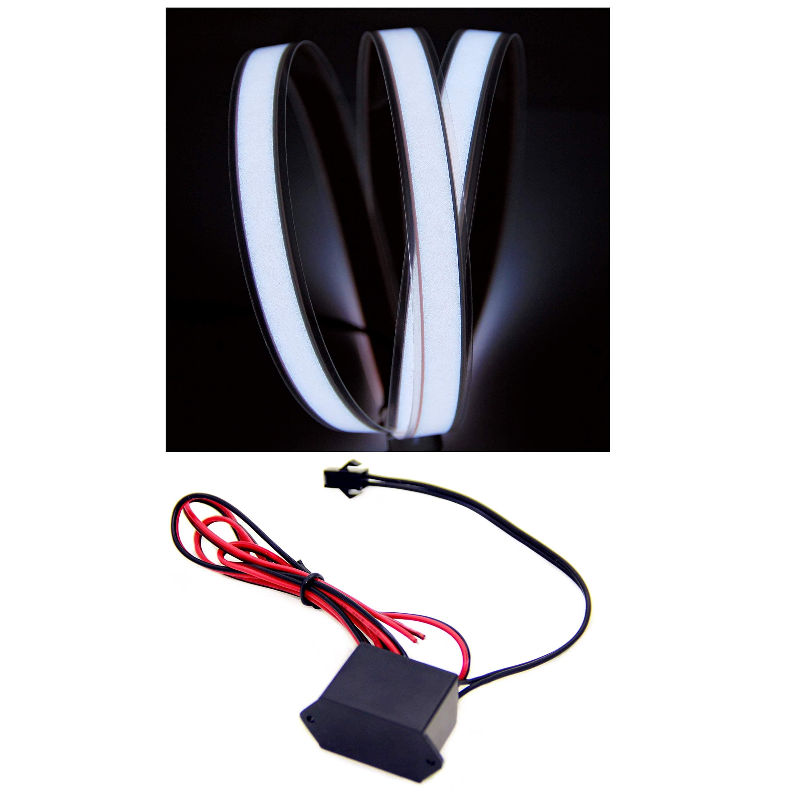 EL Tape 1 Meter El Strip, (White) + Dc 12v Inverter