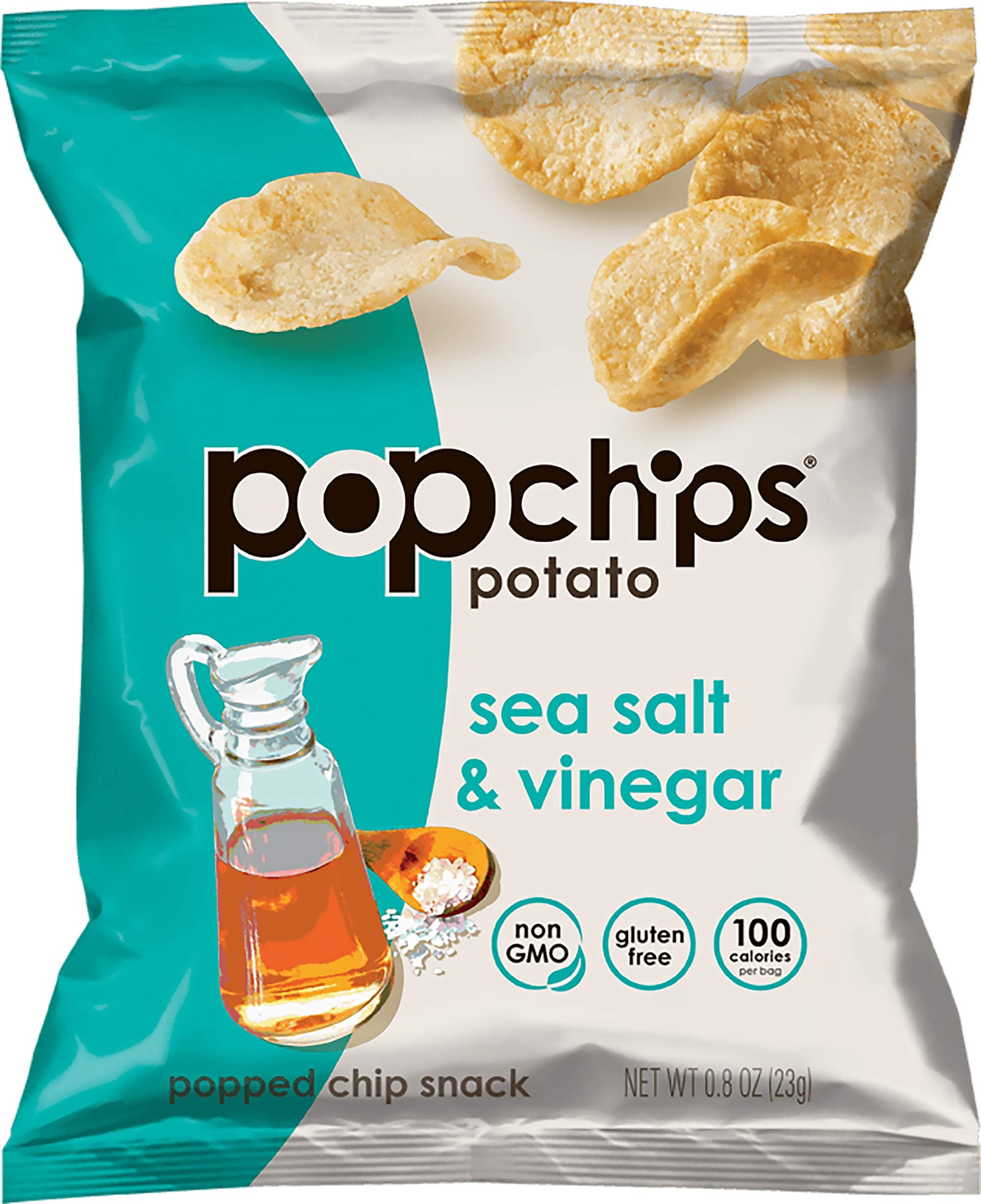 Sea Salt & Vinegar Potato Chips Single Serve 0.8 oz Bags (Pack of 24)