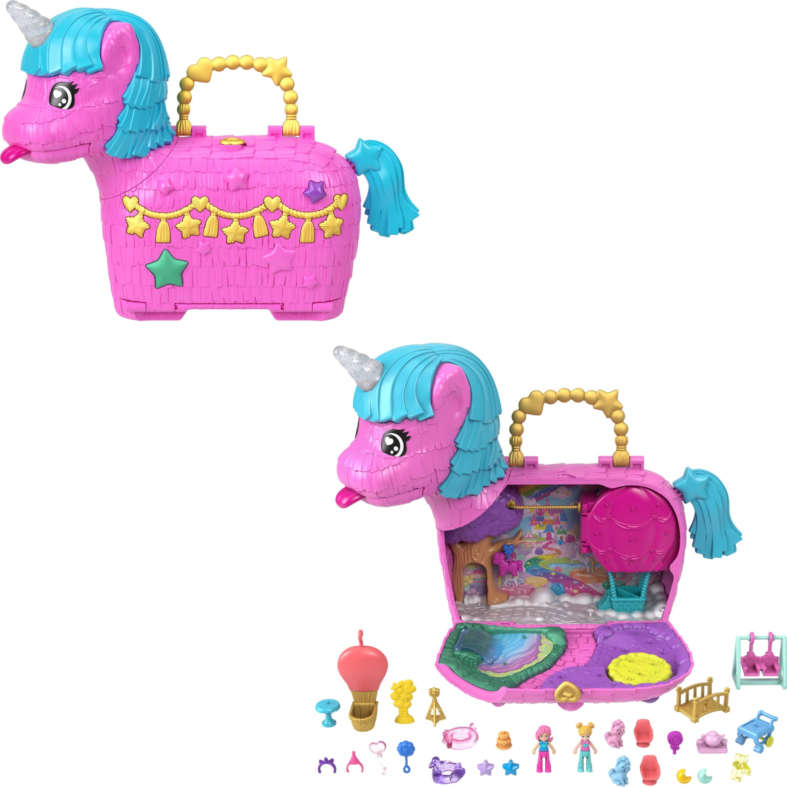 Dolls & Playset with Pets & 25+ Surprise Accessories, Birthday Celebration Unicorn Partyland Playset, Hot Air Balloon Ride