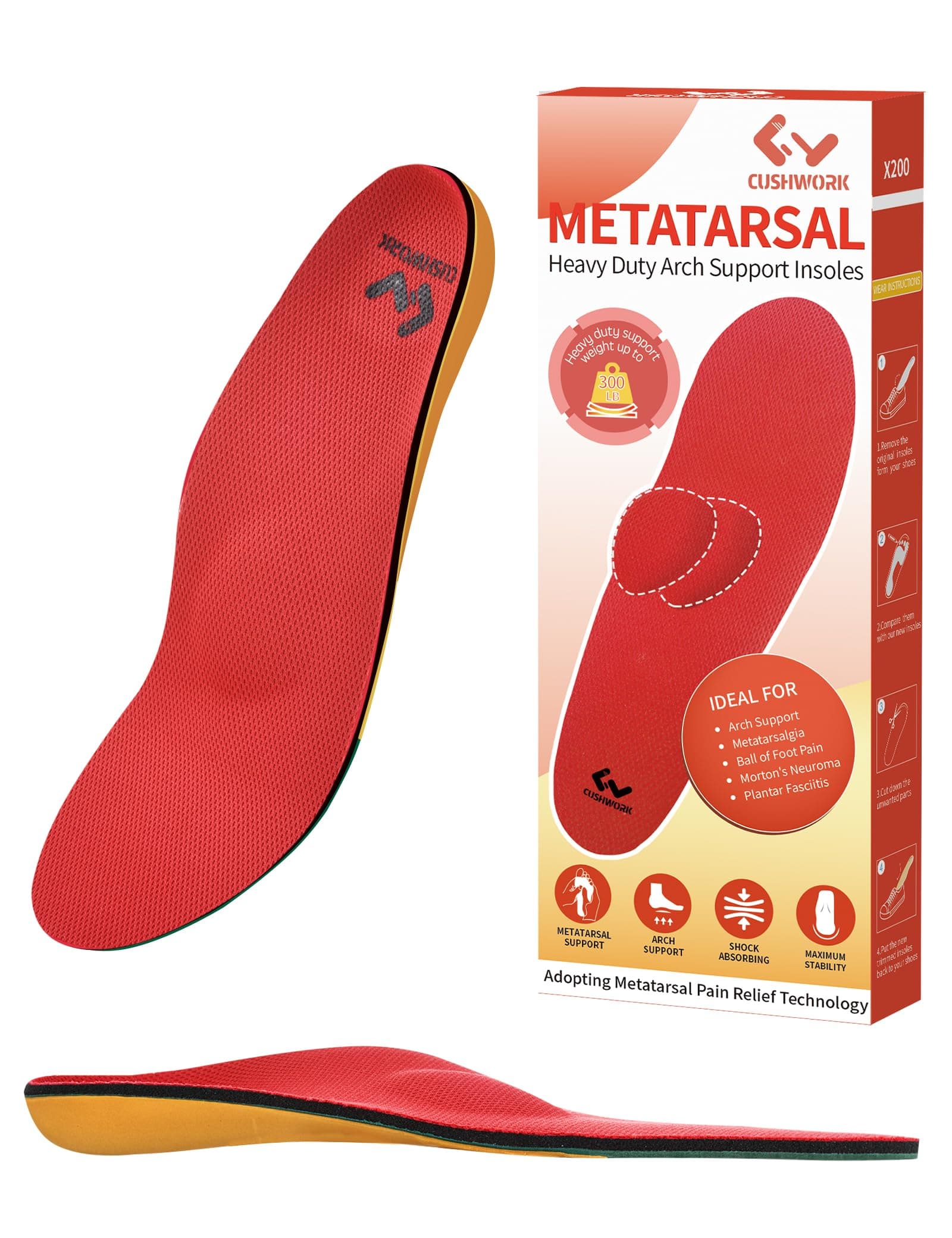 Metatarsalgia Insoles for Ball of Foot Pain,Morton's Neuroma,Arch Supports Insoles,Orthotic Insoles,Men Women Shoe Insert for Metatarsal,Foot Pain Relief
